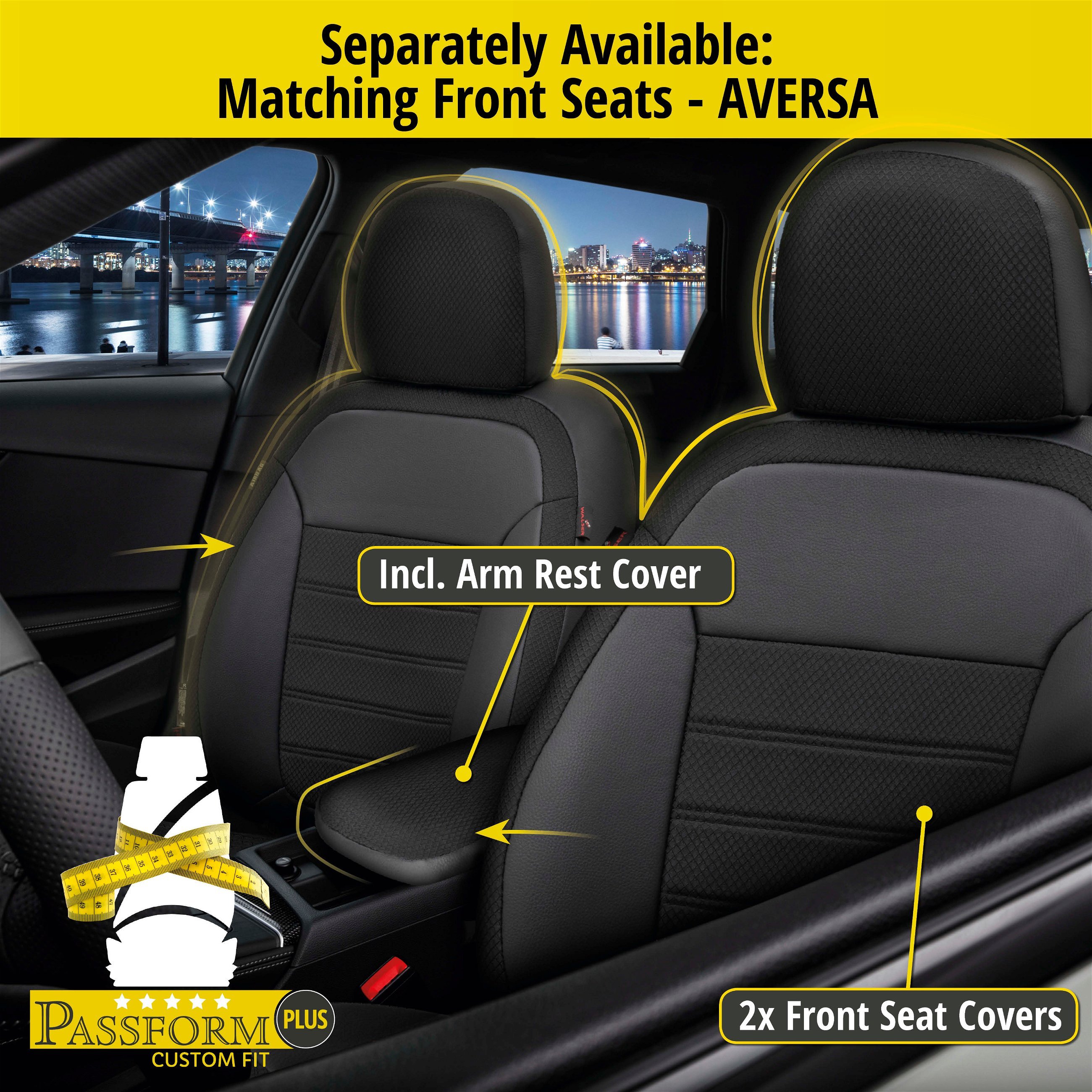 Seat Cover Aversa for Fiat 500 C (312) 09/2009-Today, 1 rear seat cover for normal seats