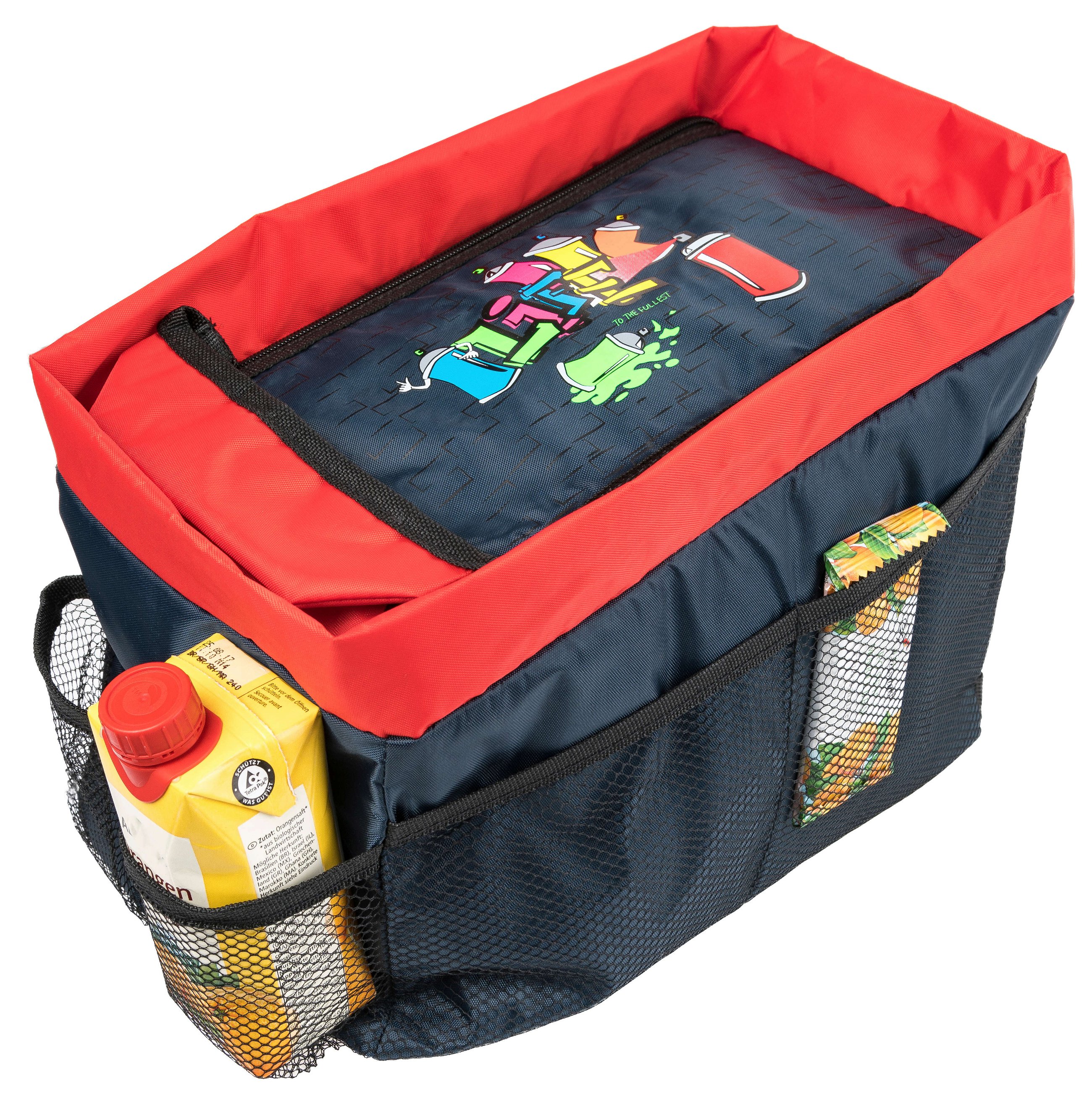 Rear seat organizer Graffiti blue