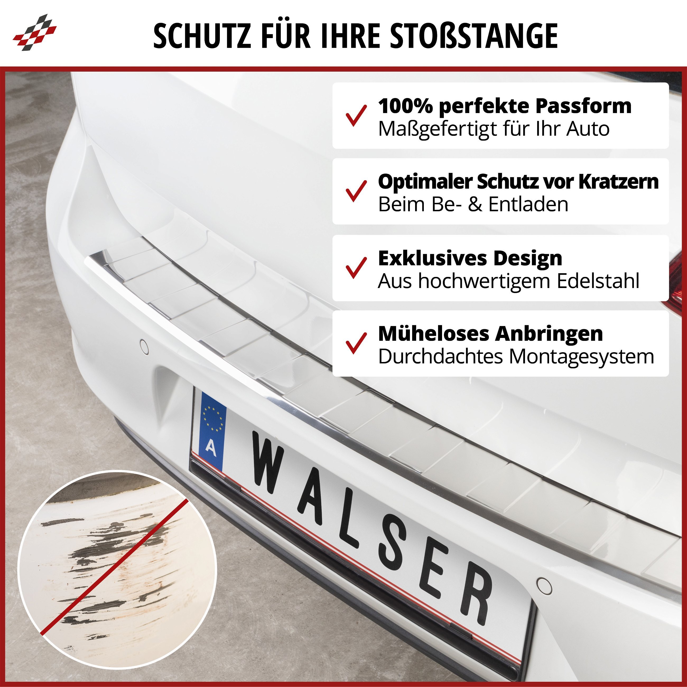 Ladekantenschutz Stoßstange für Seat Arona 2017-2026 Edelstahl Chrom gebürstet
