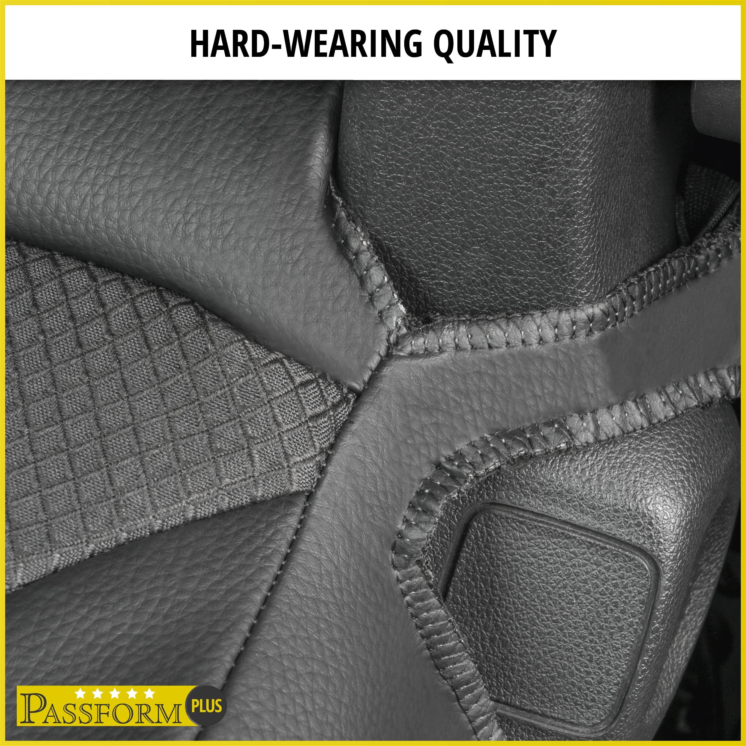 Premium Seat Cover for Renault Master 2010-Today, 1 single seat cover front, 1 double bench coverfolding backrest