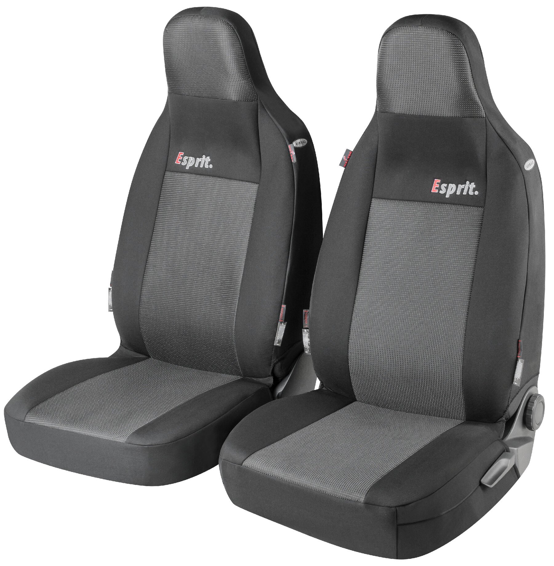 ZIPP IT Premium Esprit car seat covers for 2 front seats with zip system, highback seats