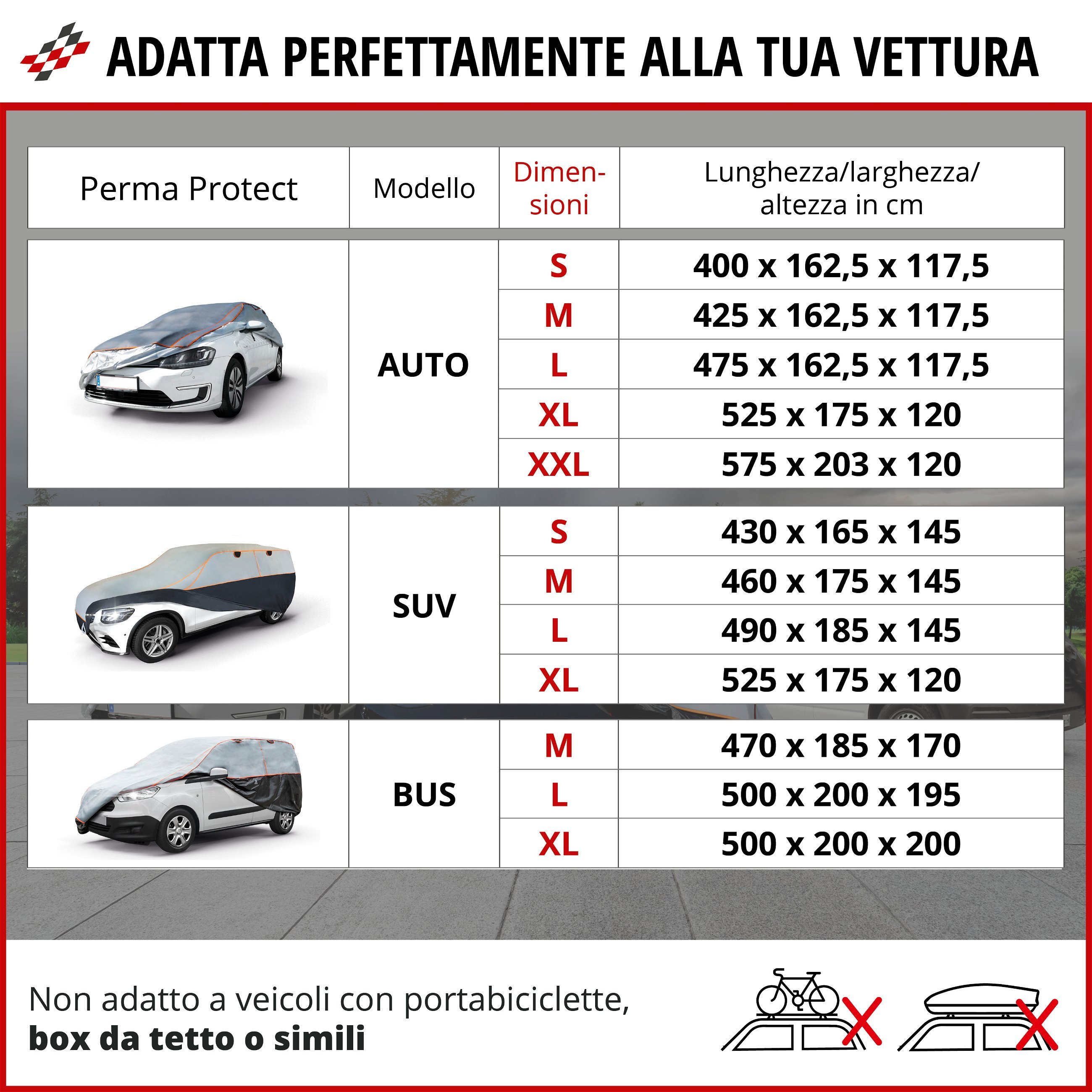 Telo Copriauto antigrandine Perma Protect size XXL
