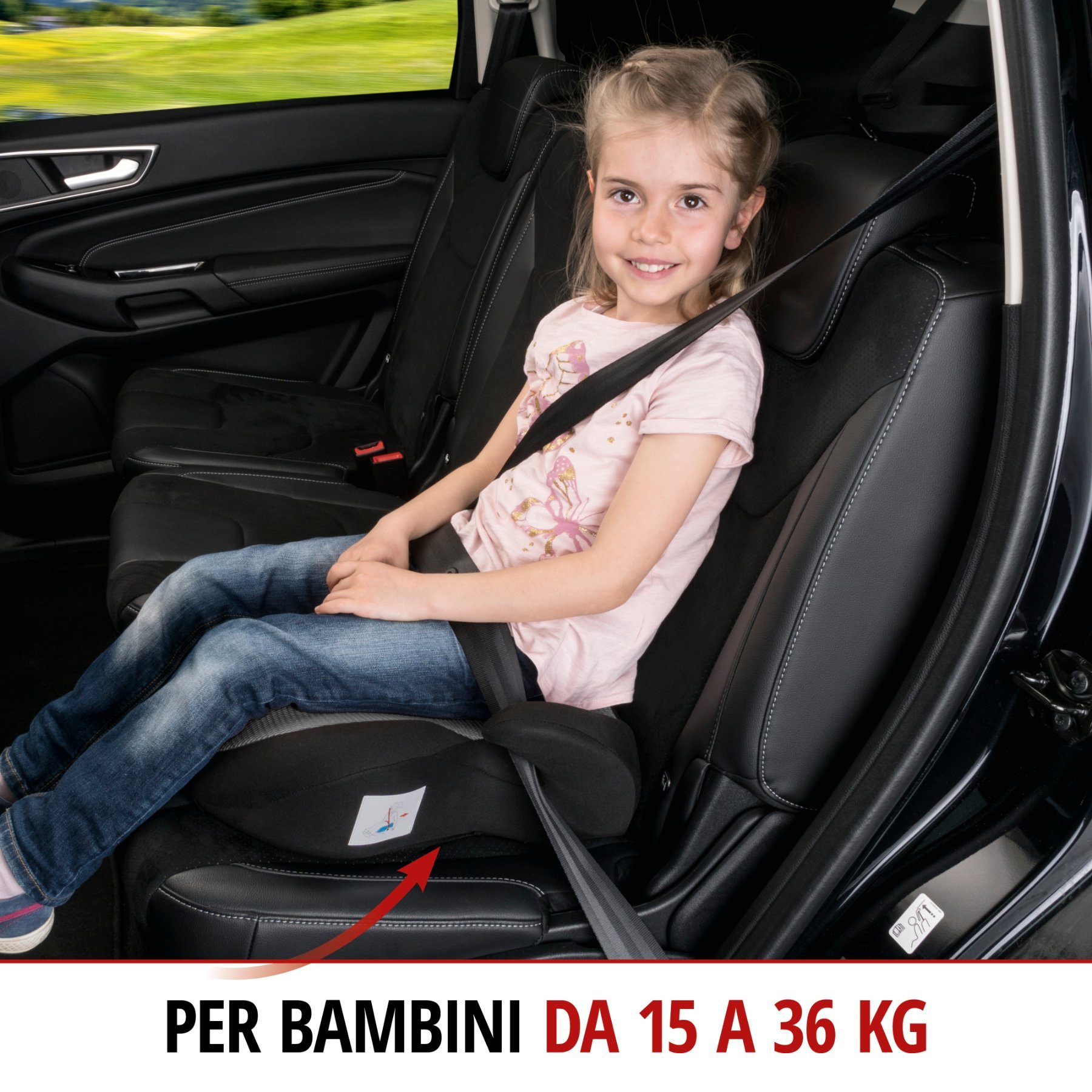 Rialzo per bambini Lino nero/argento