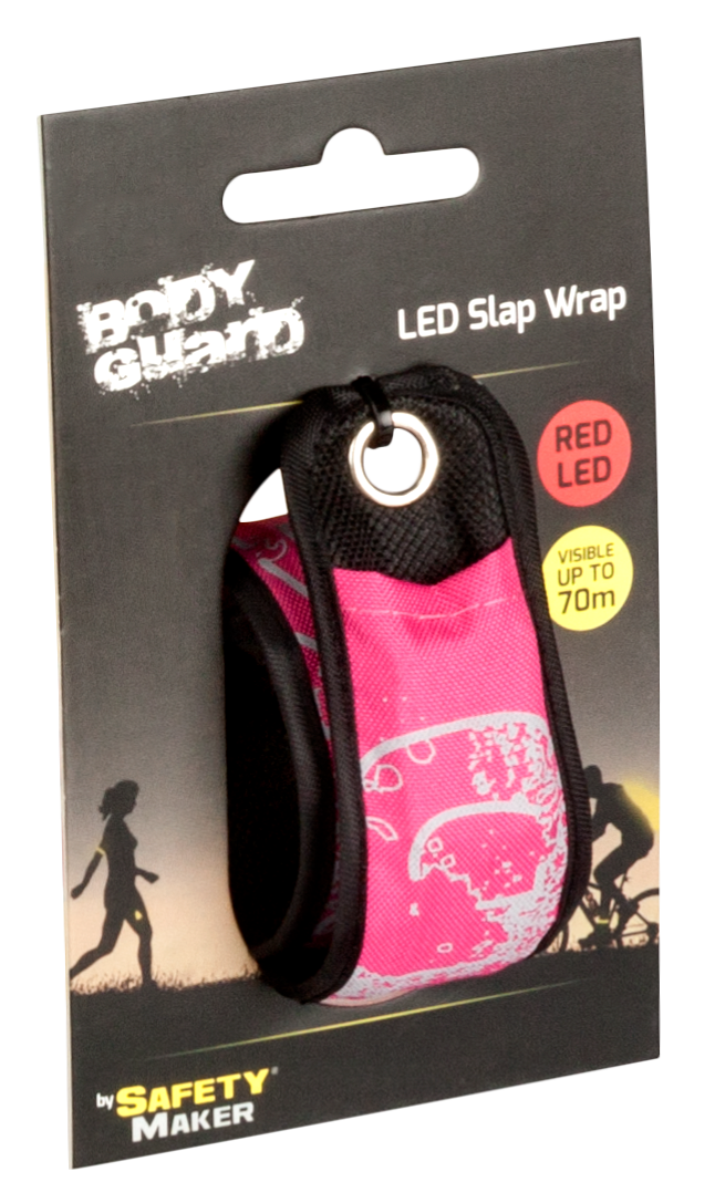 LED Clack Band, glowing Slap Wrap pink