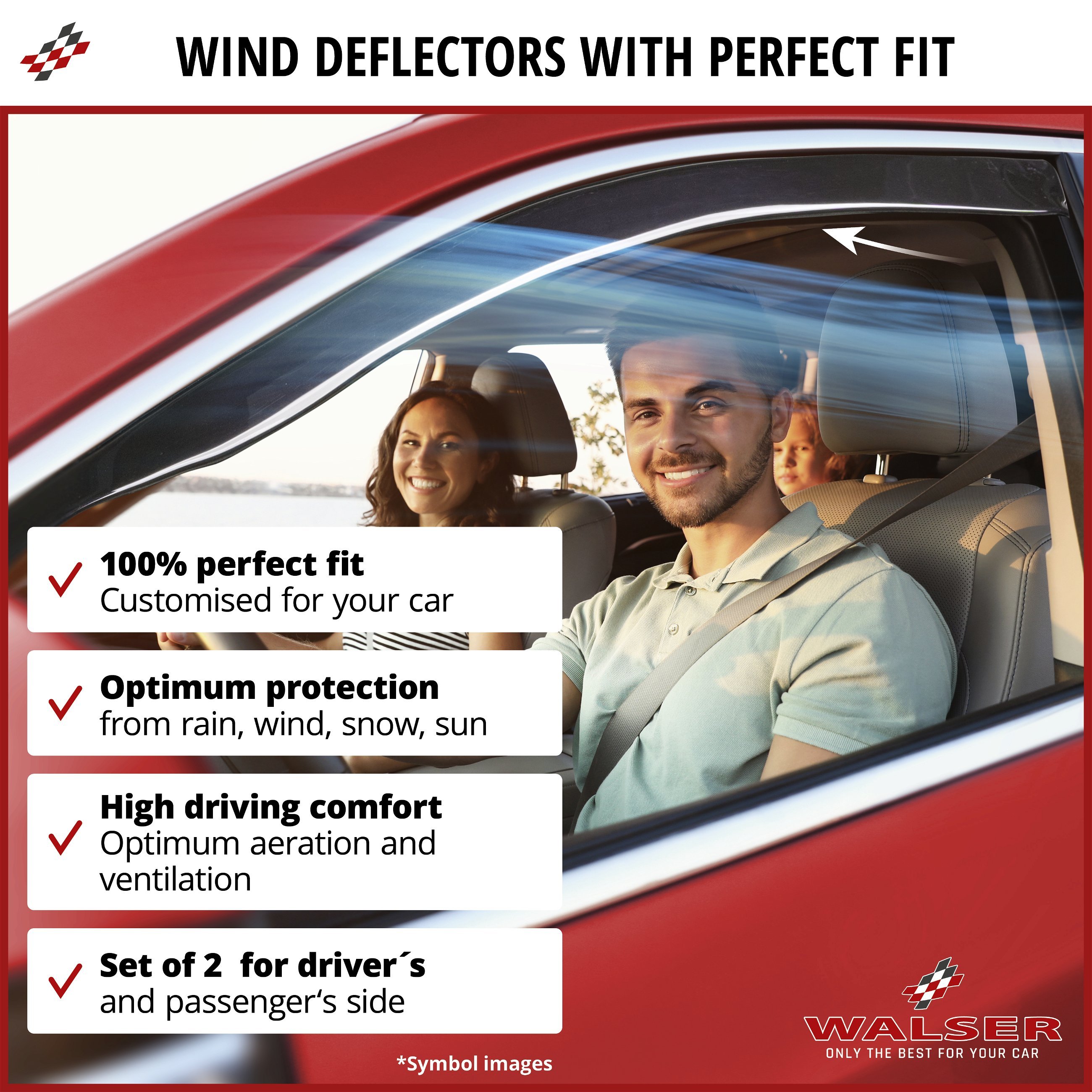 Wind deflectors for VW Golf VII 08/2012-03/2021, Golf VII Variant 04/2013-Today