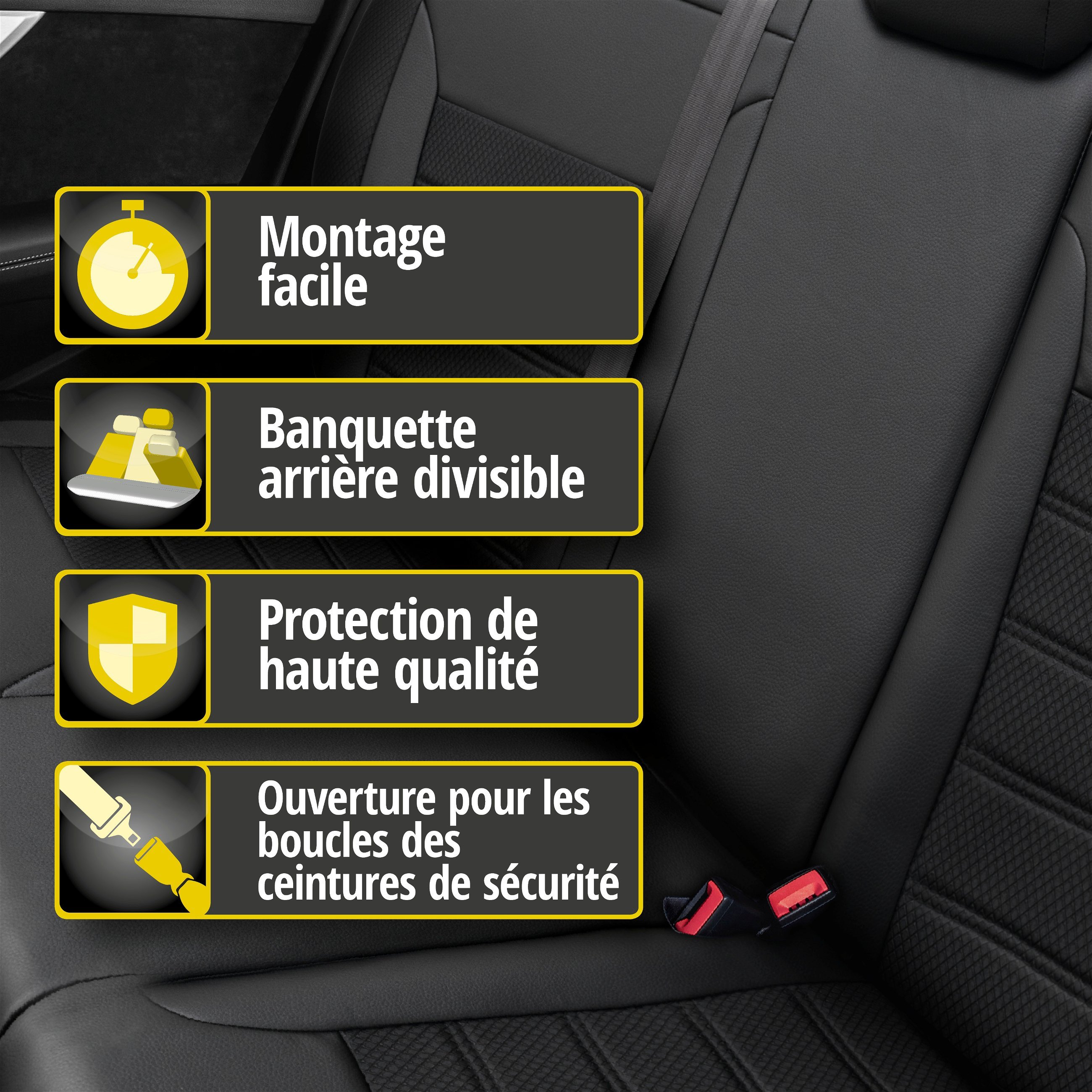 Housse de siège Aversa pour Opel Insignia A SportsTourer 07/2008-03/2017, 1 housse de siège arrière pour les sièges normaux