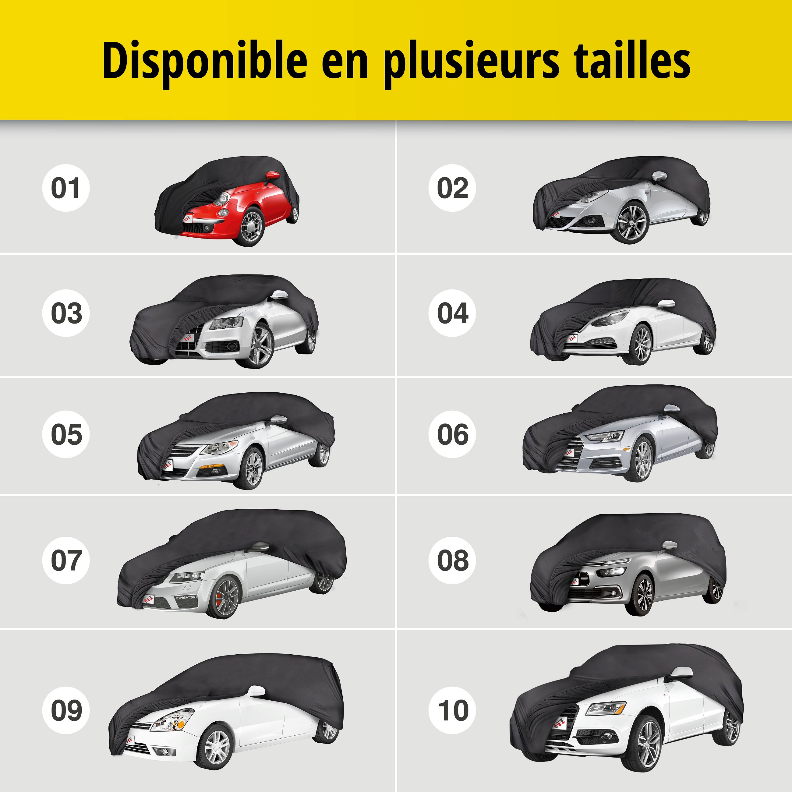 Bâche pour voiture d'intérieur Soft size 3 noir