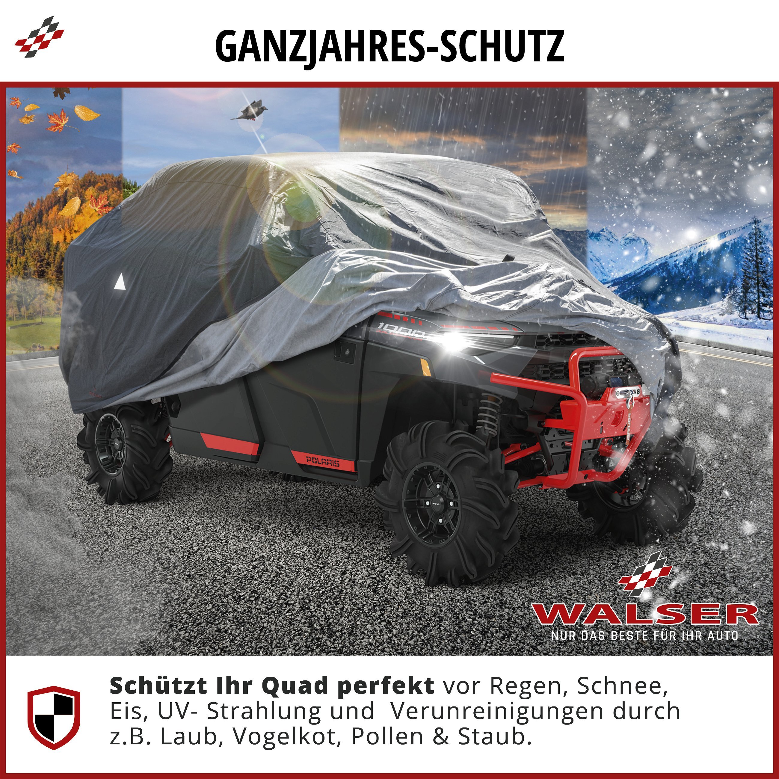 Quad Abdeckplane All Weather Plus, Abdeckung für Geländefahrzeuge Größe L grau