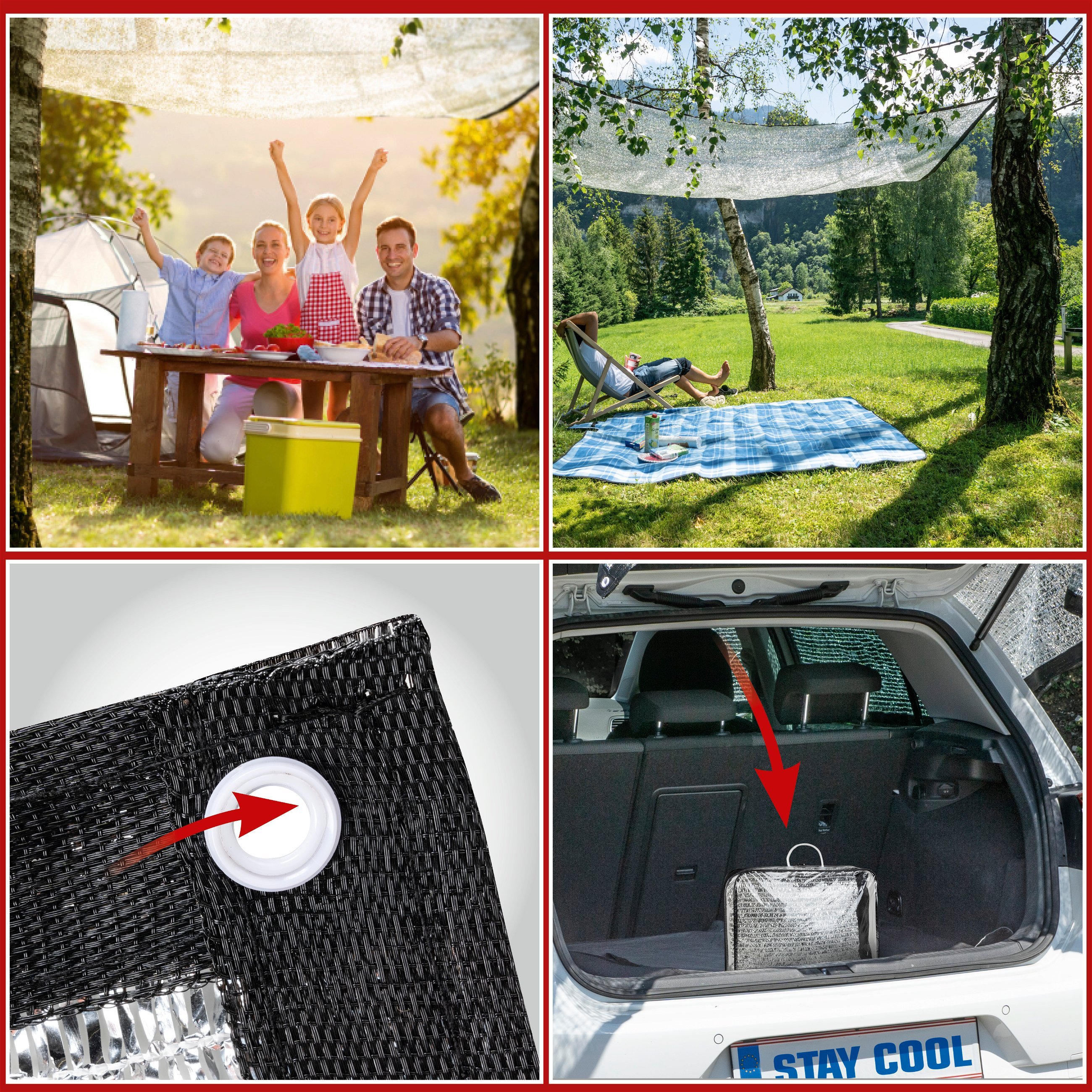 Stay Cool sunshade net silver aluminium 4x6m