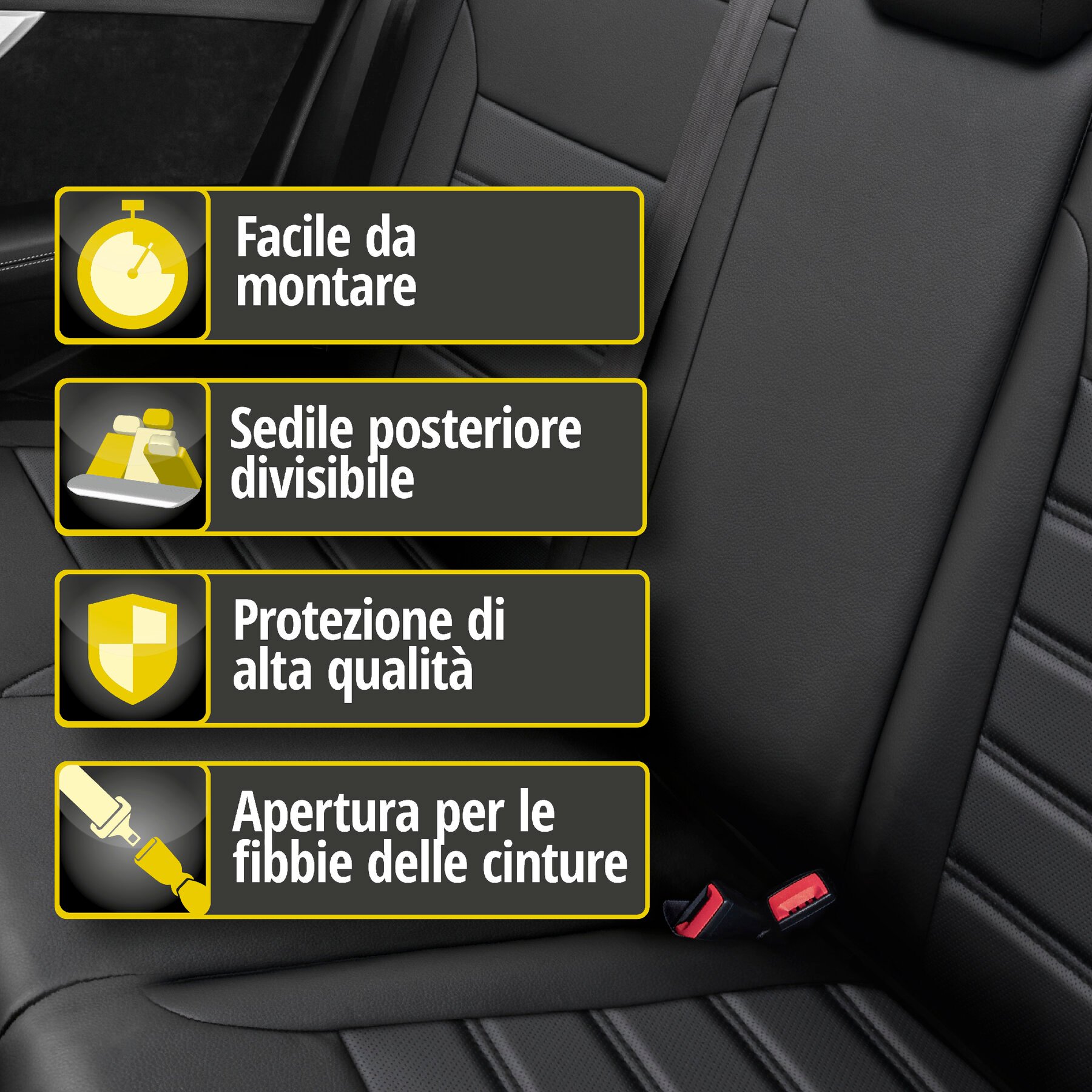 Coprisedili Robusto per VW Passat Highline 08/2014-Oggi, 1 coprisedili posteriore per sedili normali