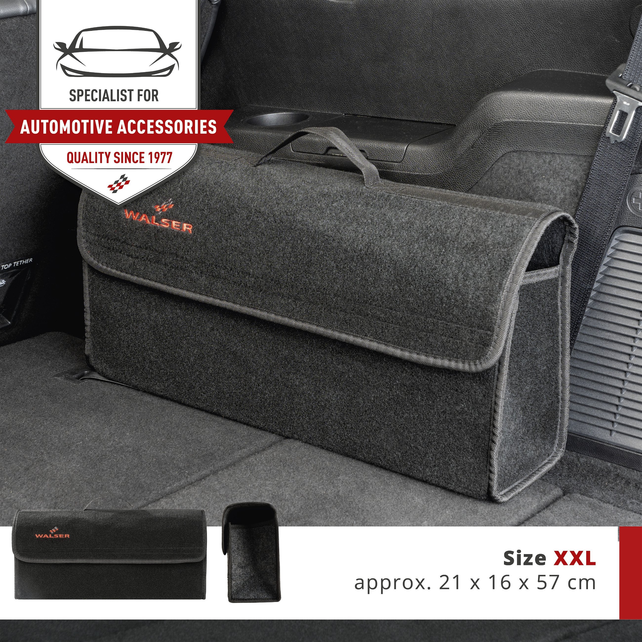 Car boot bag Toolbag size XXL, car storage bag black 57x16x21cm