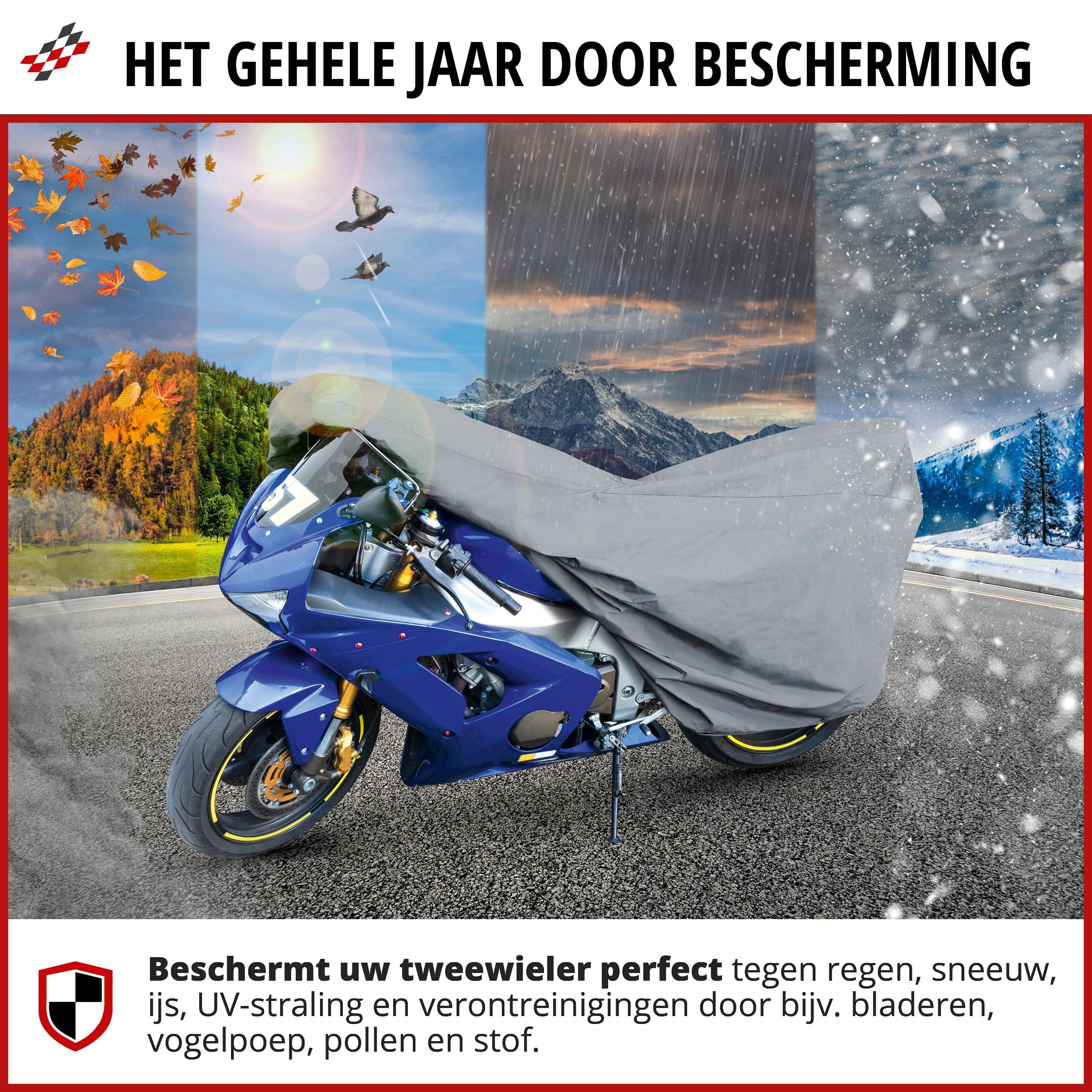 Motorfietsgarage Sport maat M, afdekzeil PVC - 215x95x120cm grijs, afdekzeil motorfiets, afdekzeil motorfiets waterdicht, afdekzeil motorfiets bescherming