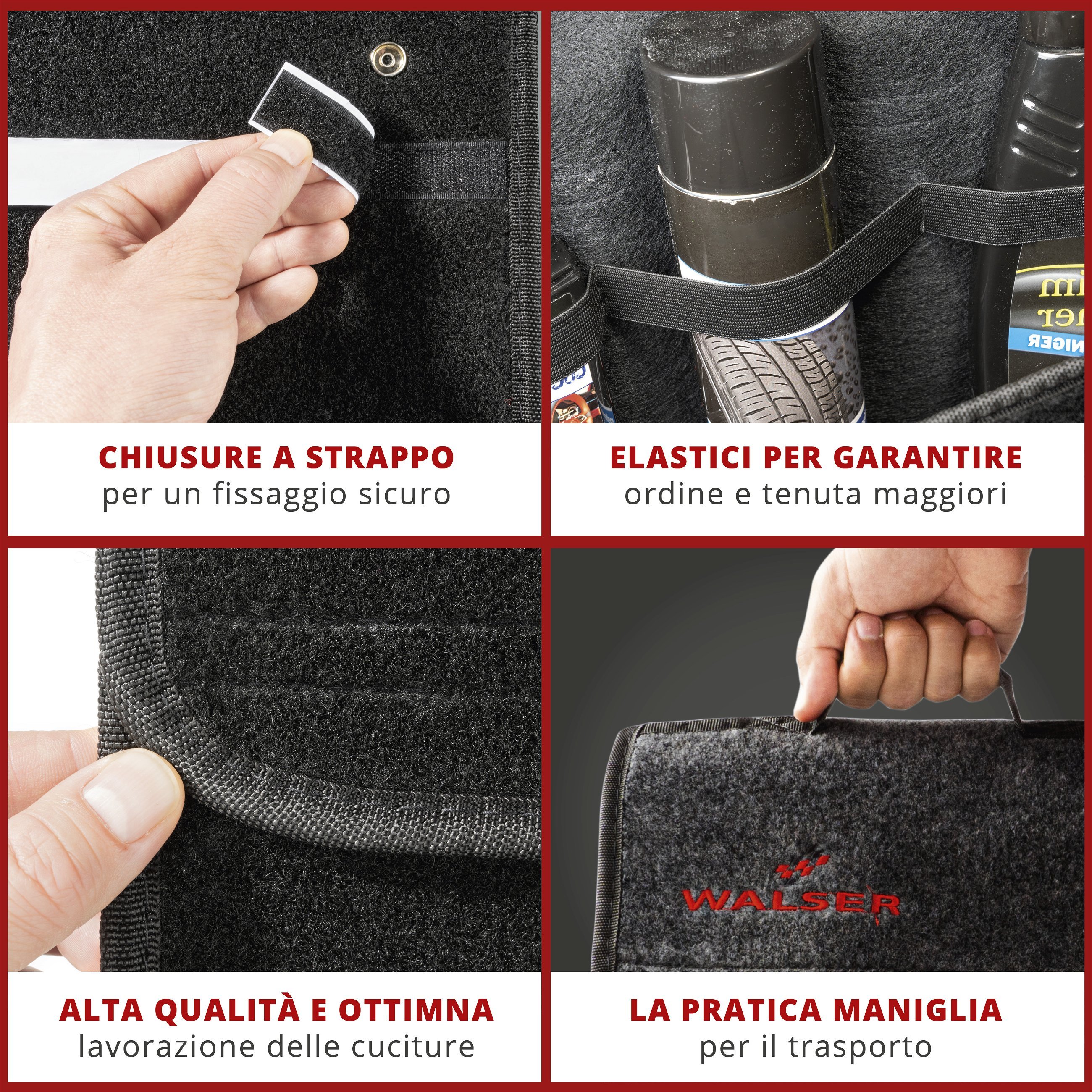 Borsa per il bagagliaio dell'auto Toolbag taglia XXL, borsa di stoccaggio auto nero 57x16x21cm