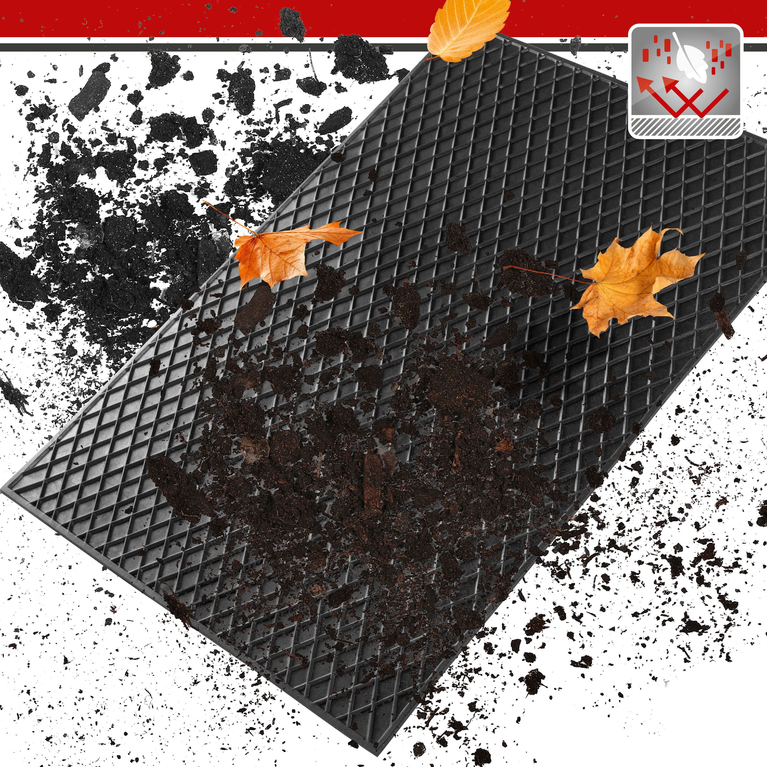 Rubber mats rectangle ca. 70x50 cm black