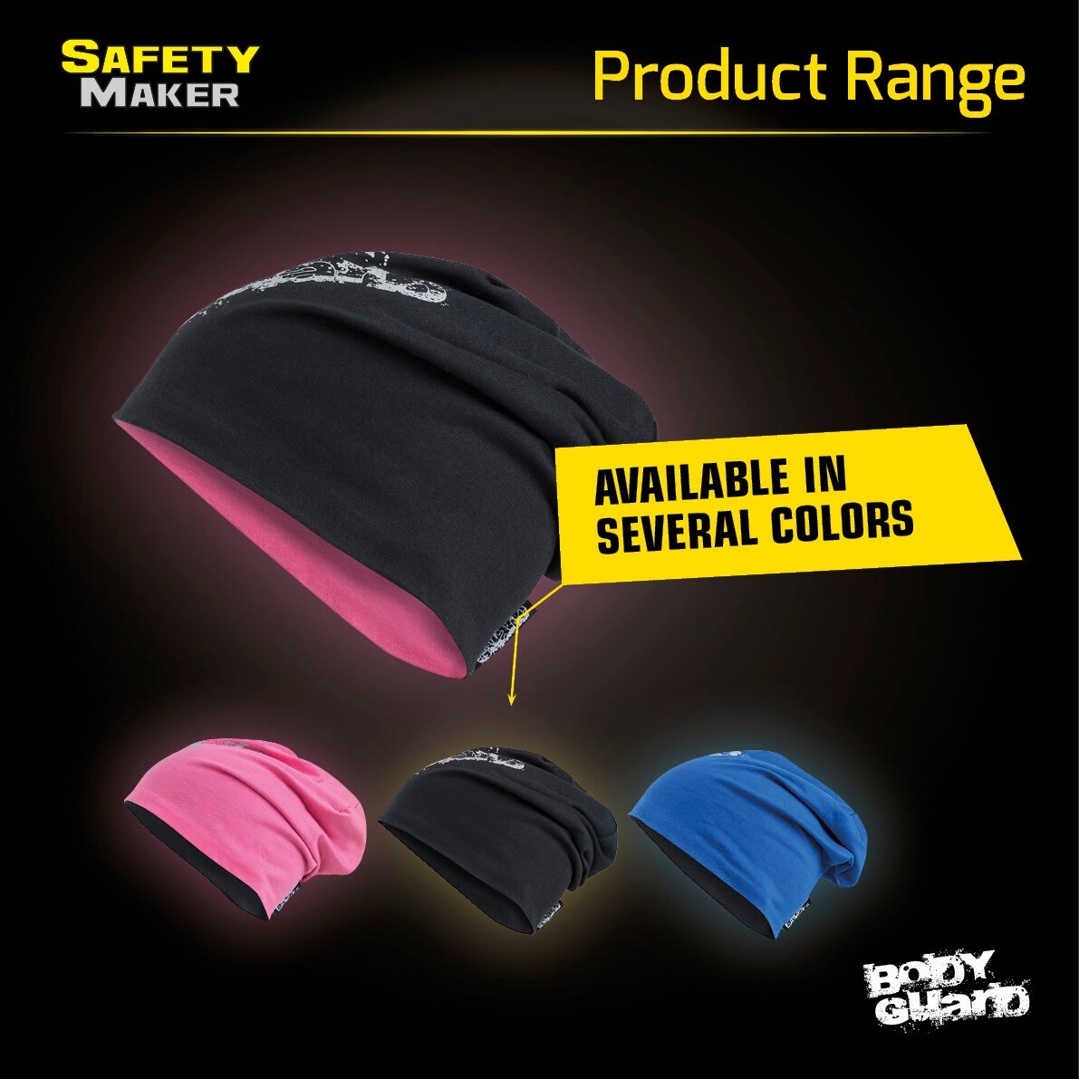 reversible beanie, cap, sports cap reflective pink-silver