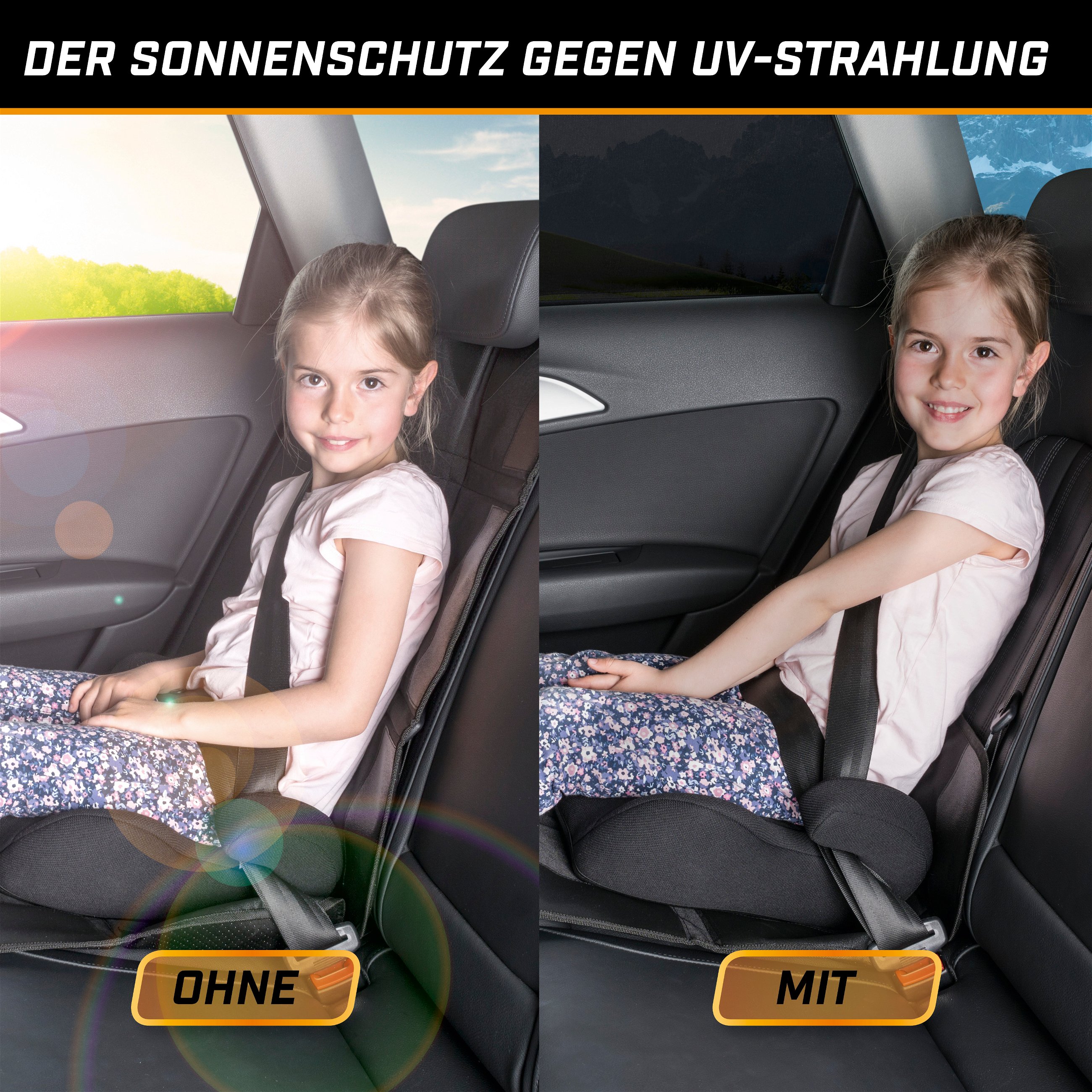 Sonnenschutz Window Sock, 2er Set Sonnenblenden-Seitenscheibe, Auto-Sonnenschutz schwarz