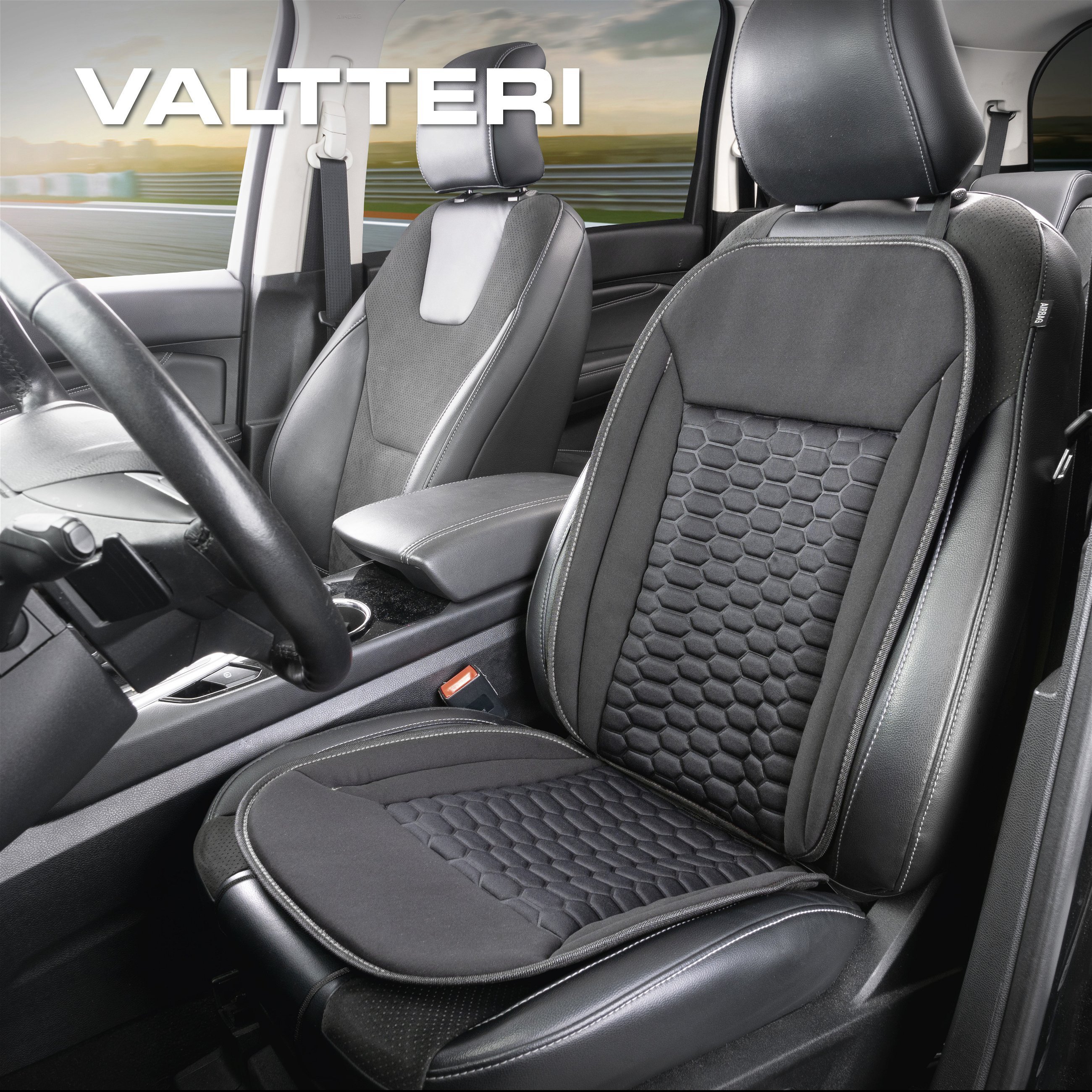 Car Seat cover Valtteri black/grey