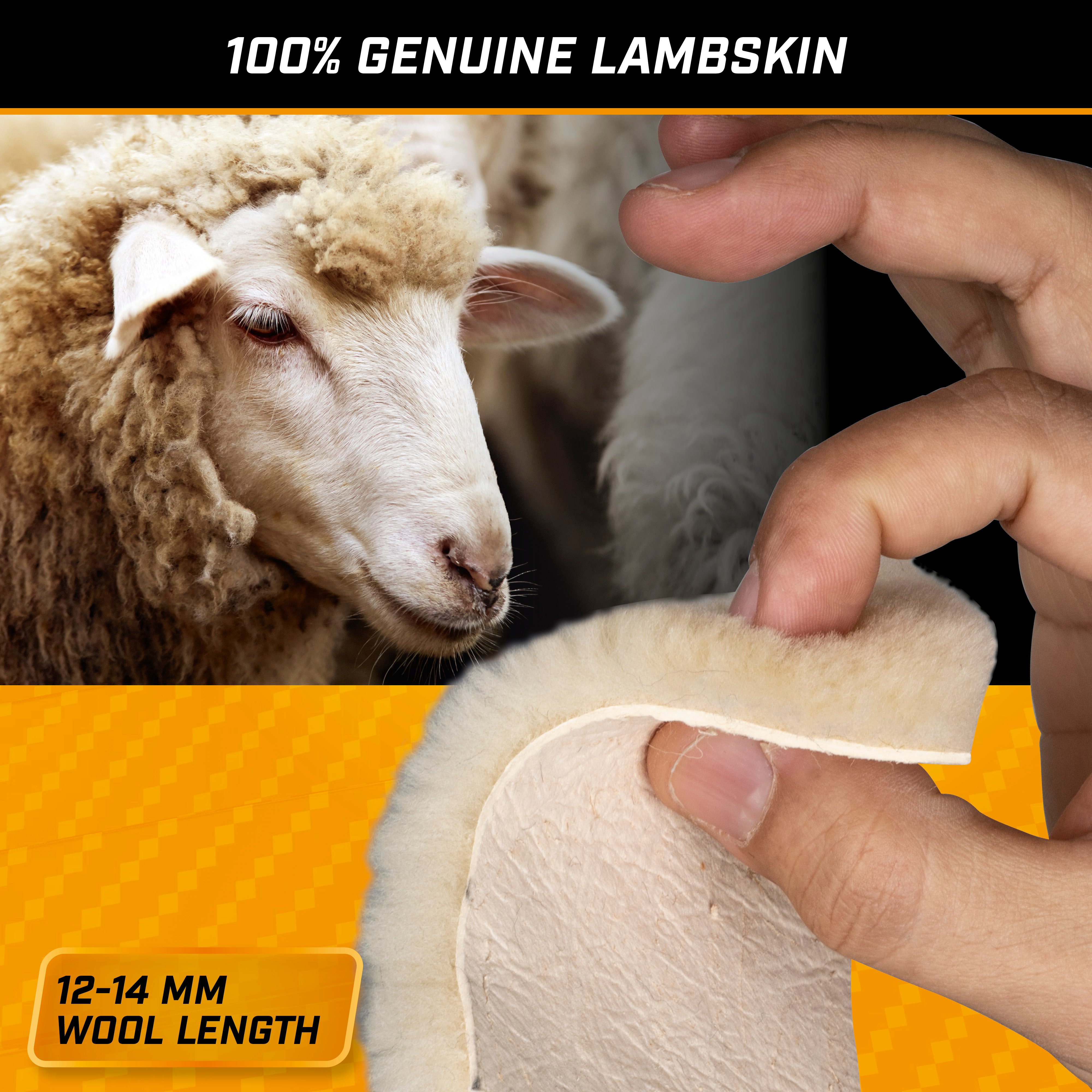 Car Seat cover in lambskin Cosmo beige 12-14mm fur height