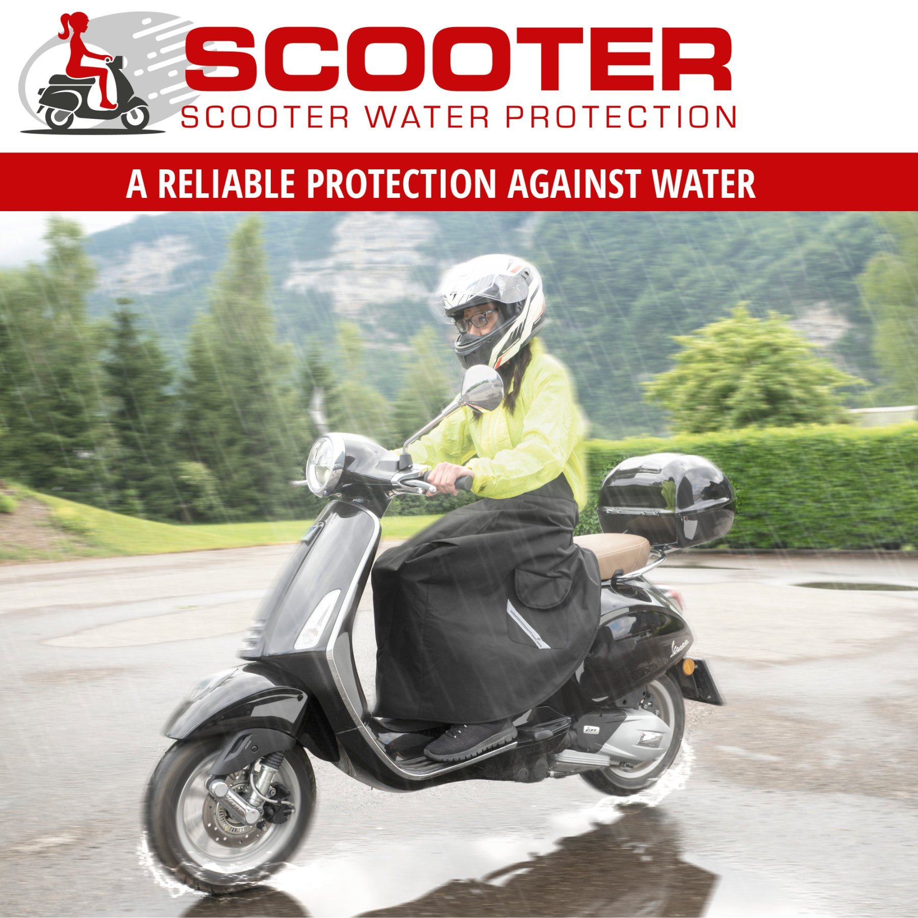 Wetness protection for scooter and moped riders universal