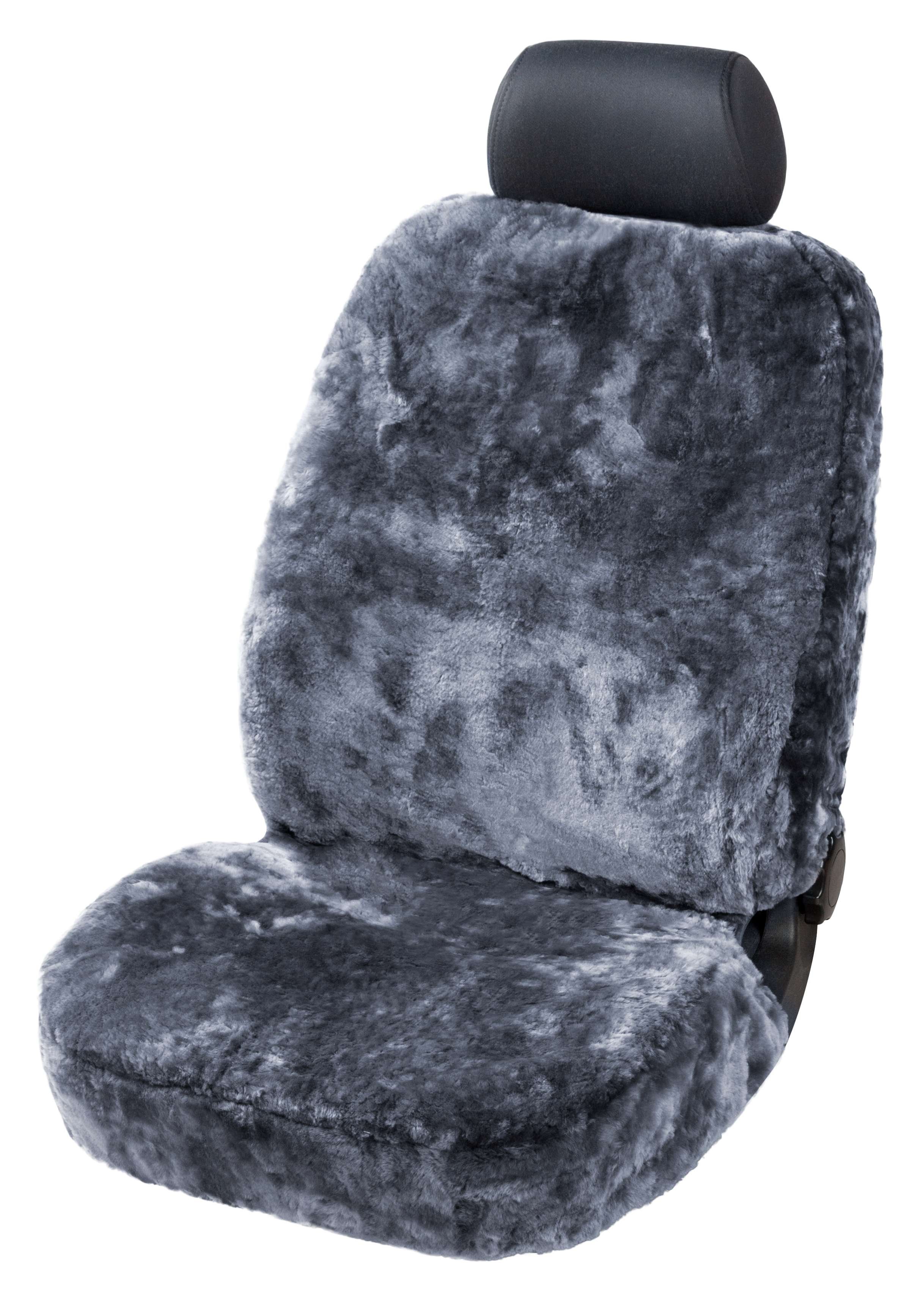 Housses de sièges en peau d'agneau anthracite avec système informatique ZIPP