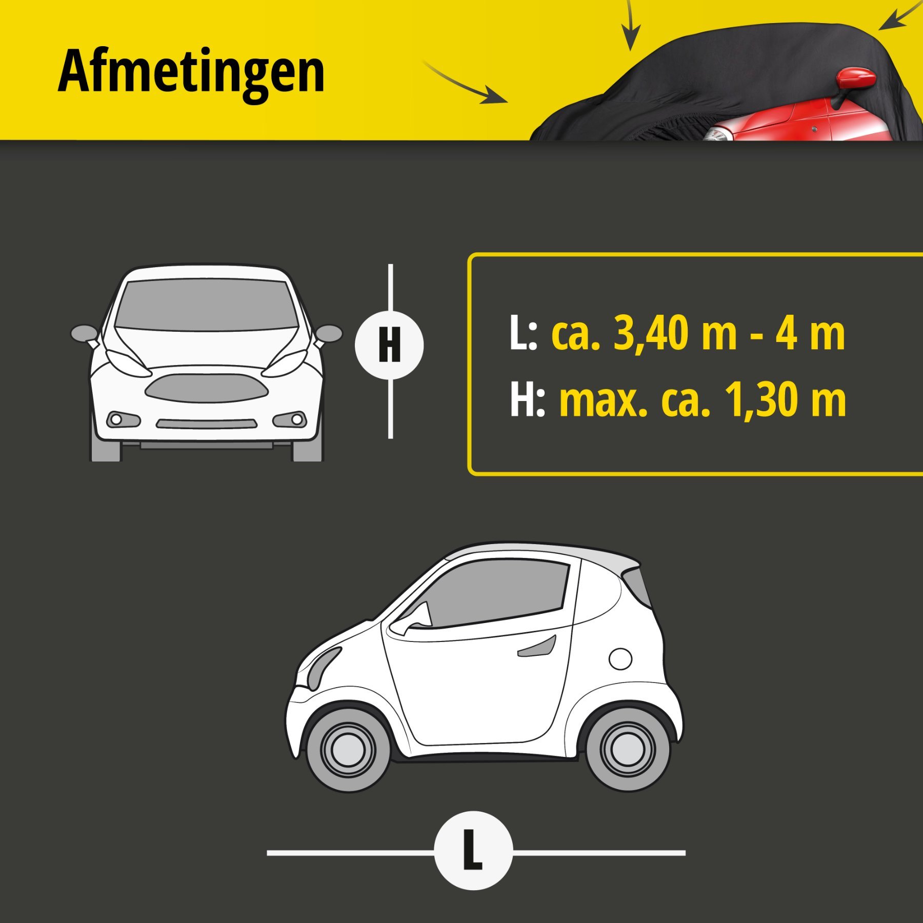 Autobeschermhoes afdekhoes Indoor Soft maat 1 zwart