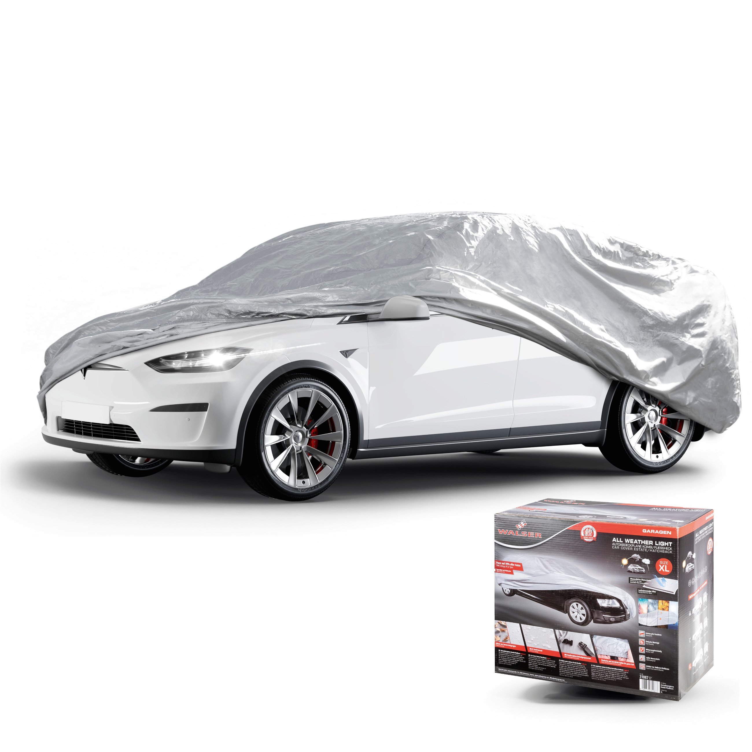 Car tarpaulin All Weather Light Kombi Full garage size XL light grey