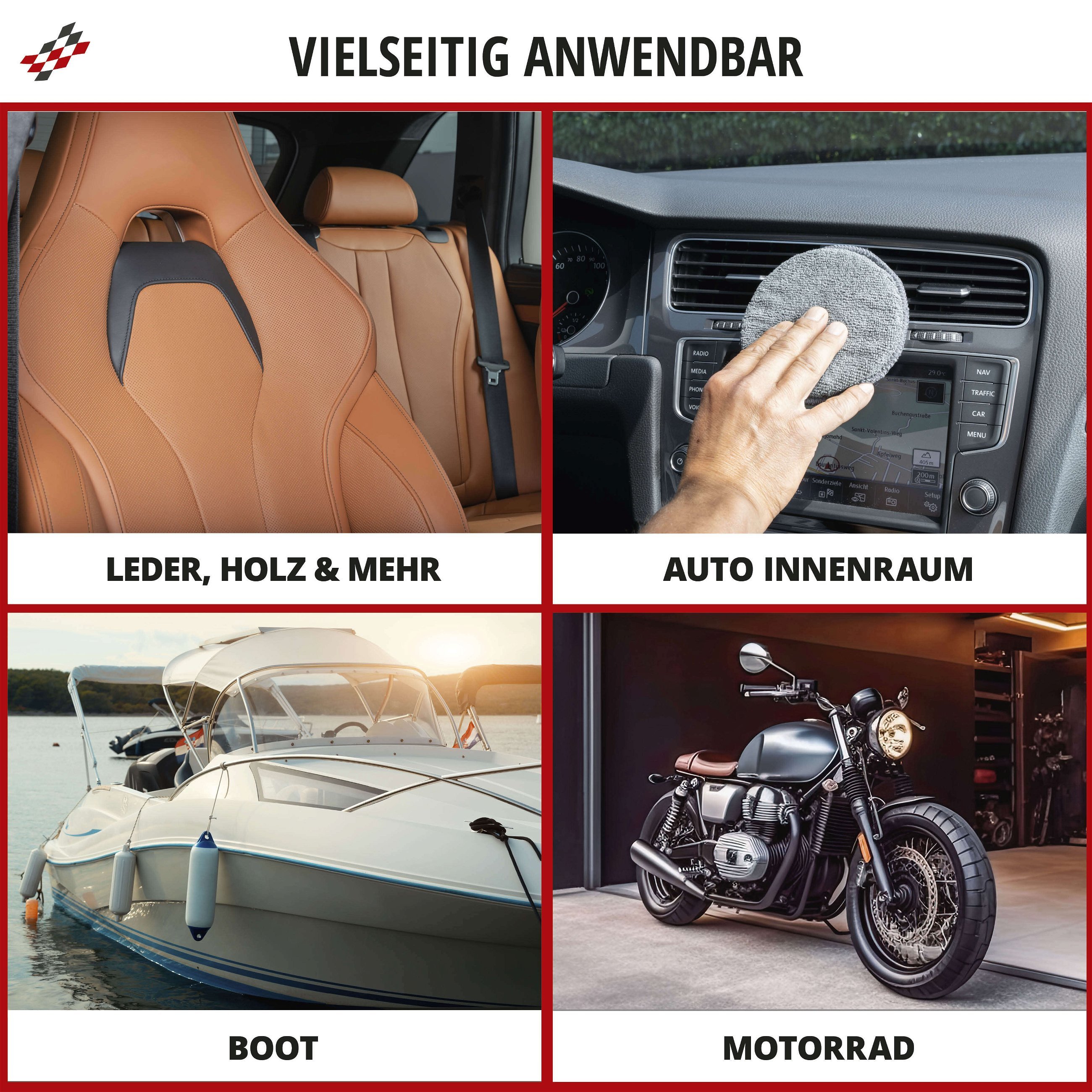 Applikator Kissen Set mit 3 Polierpads und Griff, 3 Politur Schwämme