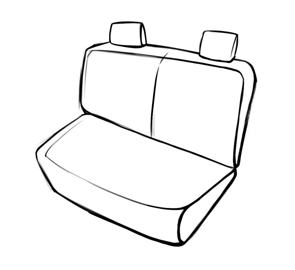 Seat Cover Robusto for Fiat 500 (312) 07/2007-Today, 1 rear seat cover for normal seats