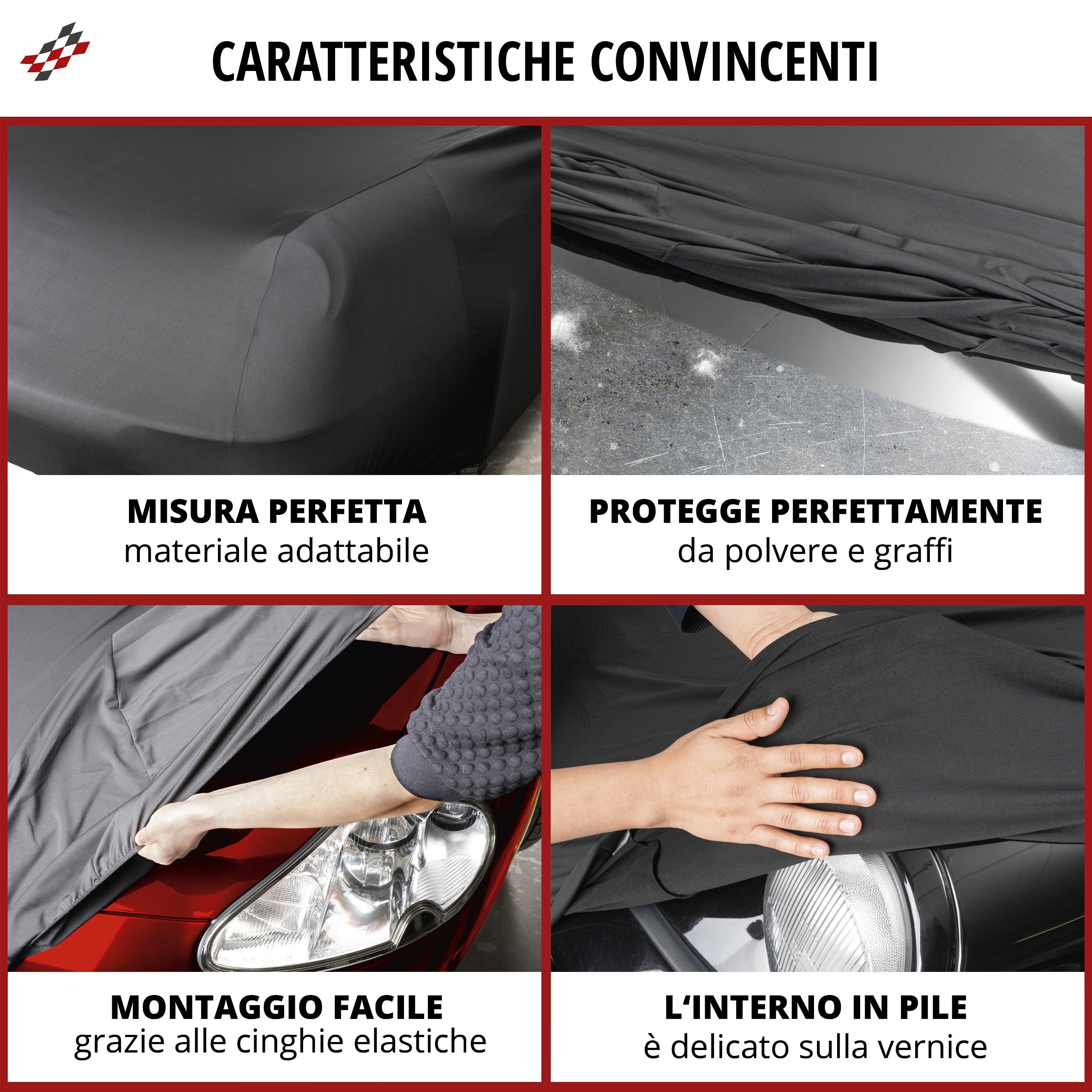 Telone protettivo Indoor Stretch Plus SUV dimensione S nero
