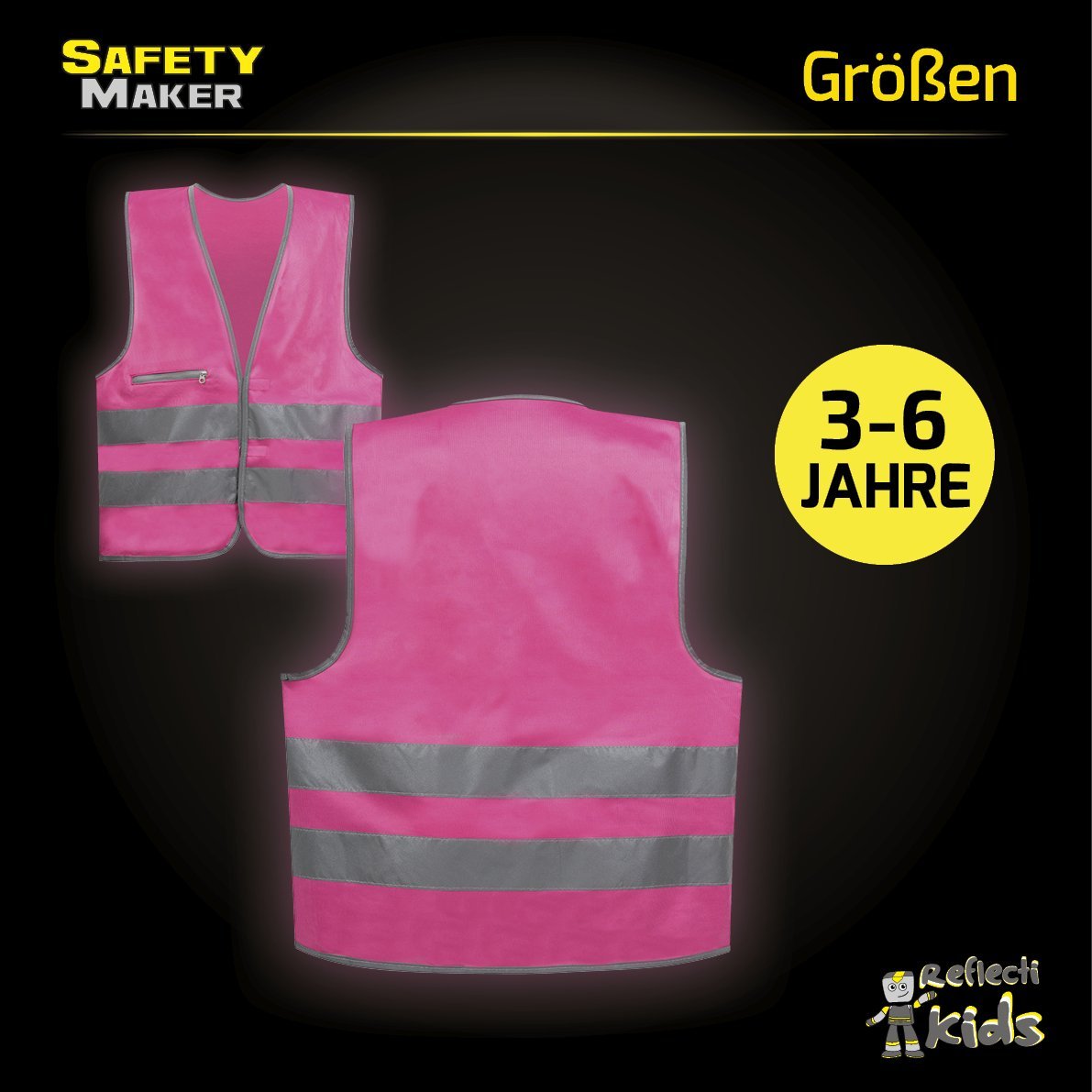 Sicherheitsweste 3-6 Jahre pink