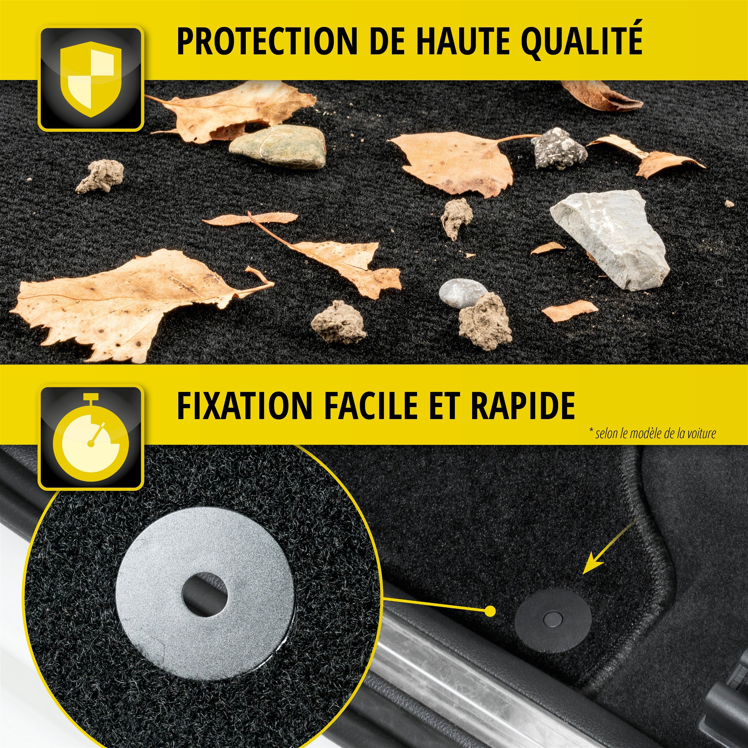 Tapis de sol pour Ford C-Max II 04/2010-2012, Ford Grand C-Max 12/2010-2012, 5 places