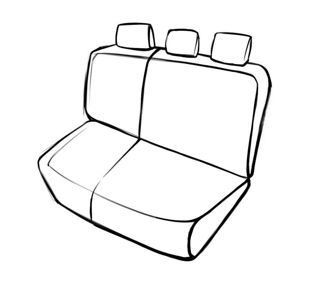 Seat Cover Bari for VW Caddy III Combi 2KB,2KJ,2CB 03/2004-05/2015, 1 rear seat cover for normal seats