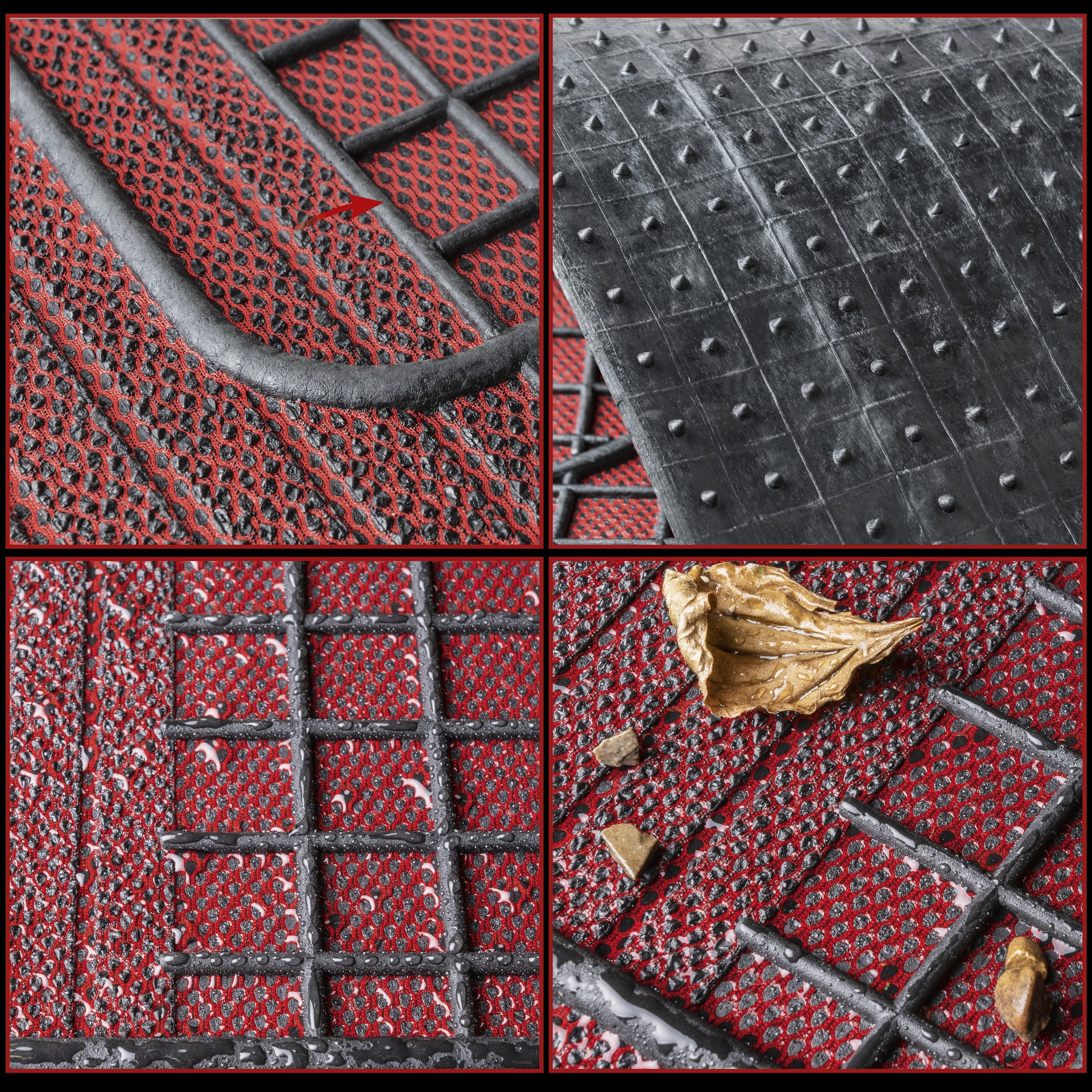 Rubber mats New Style red black, cut to size