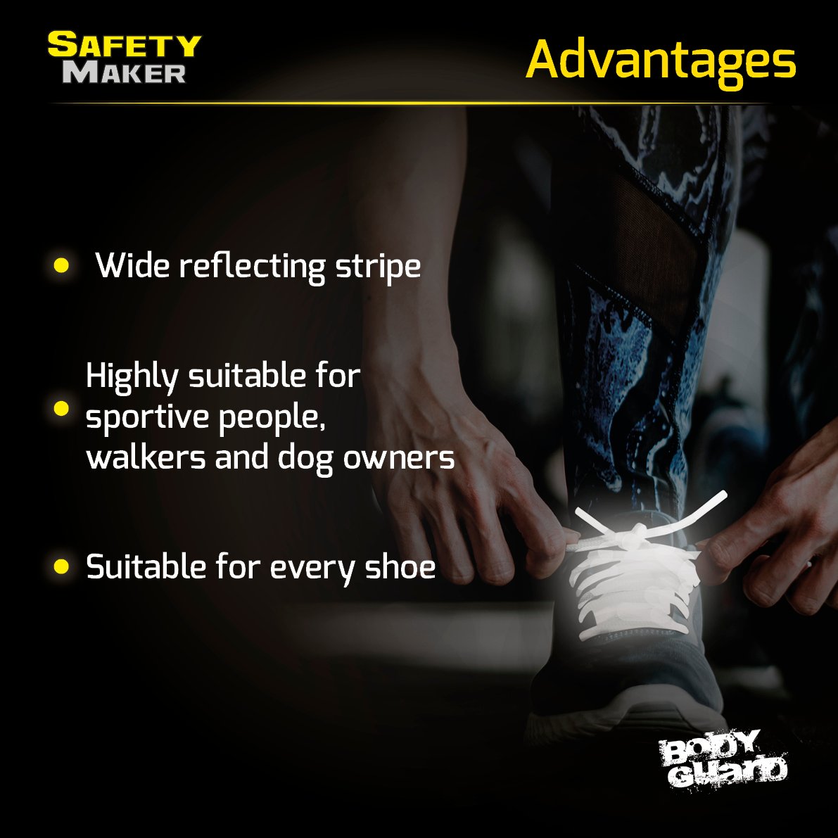 Reflective laces black
