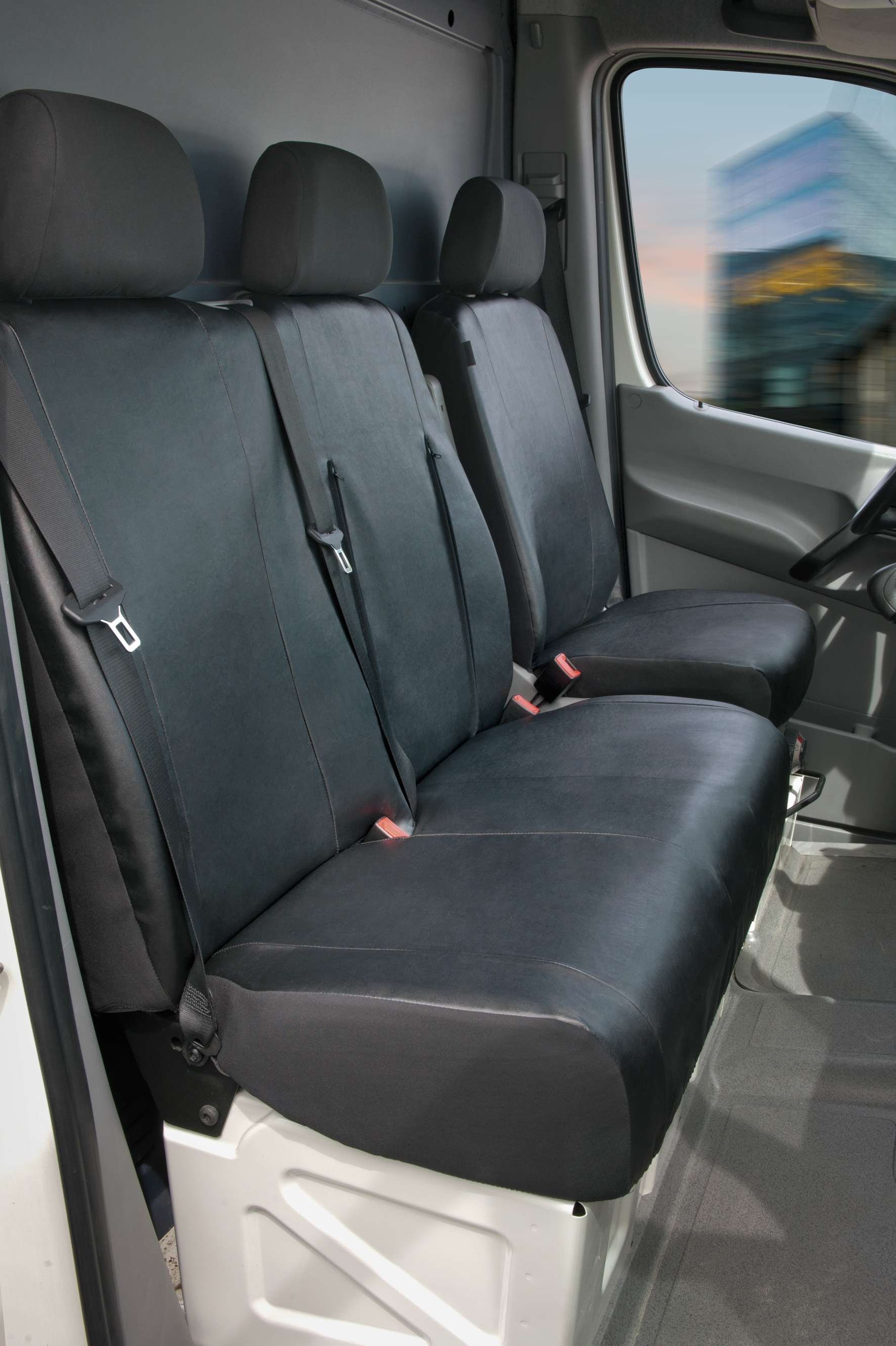 Sitzbezüge Schonbezüge SET QI VW Crafter Kunstleder schwarz