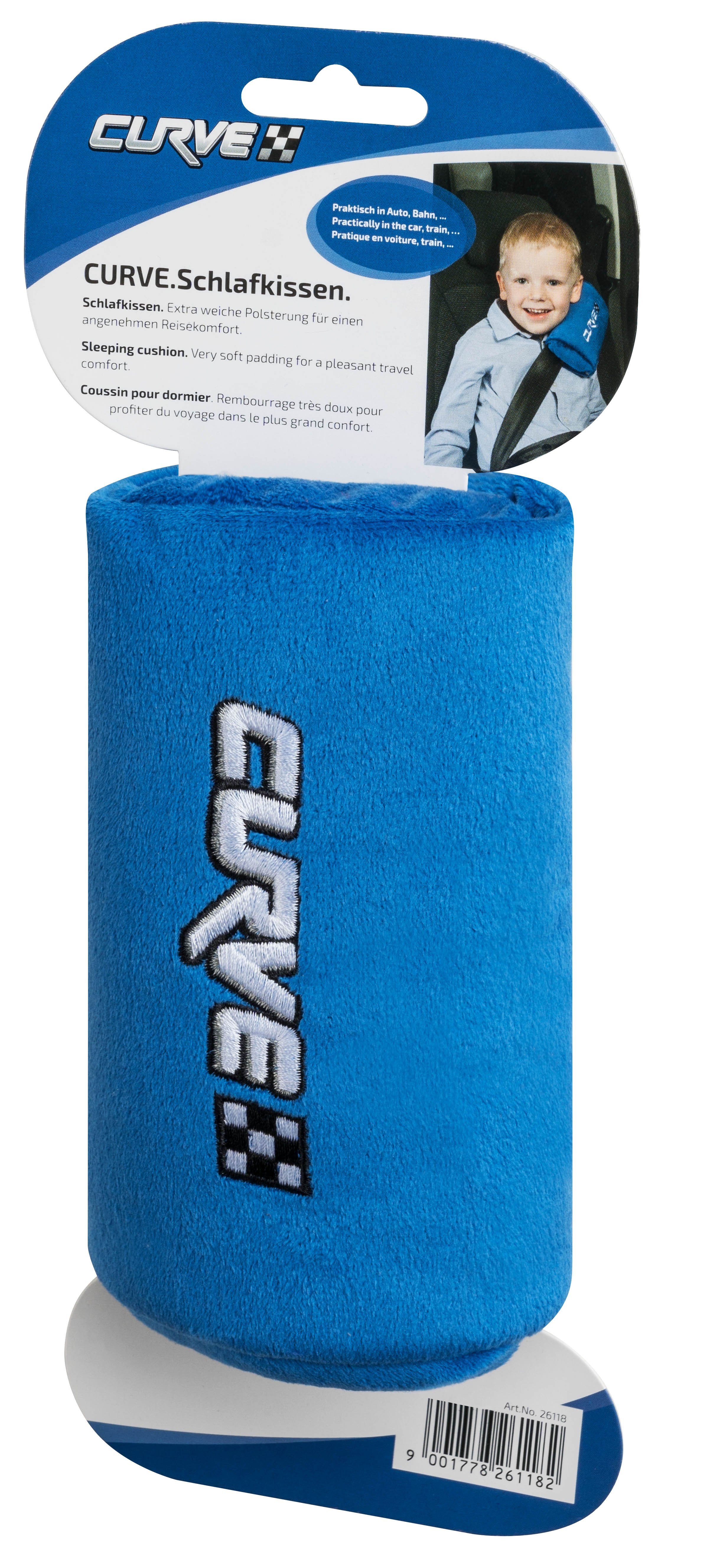 Mini sleeping pillow Curve blue from 3-4 years
