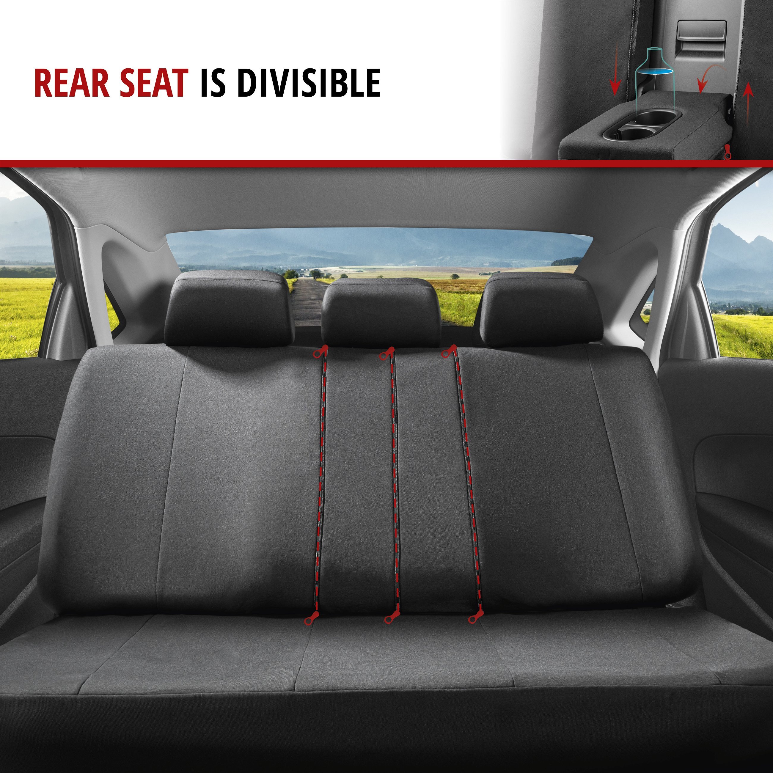 ZIPP IT Car seat covers Tratto complete set with zip-system black