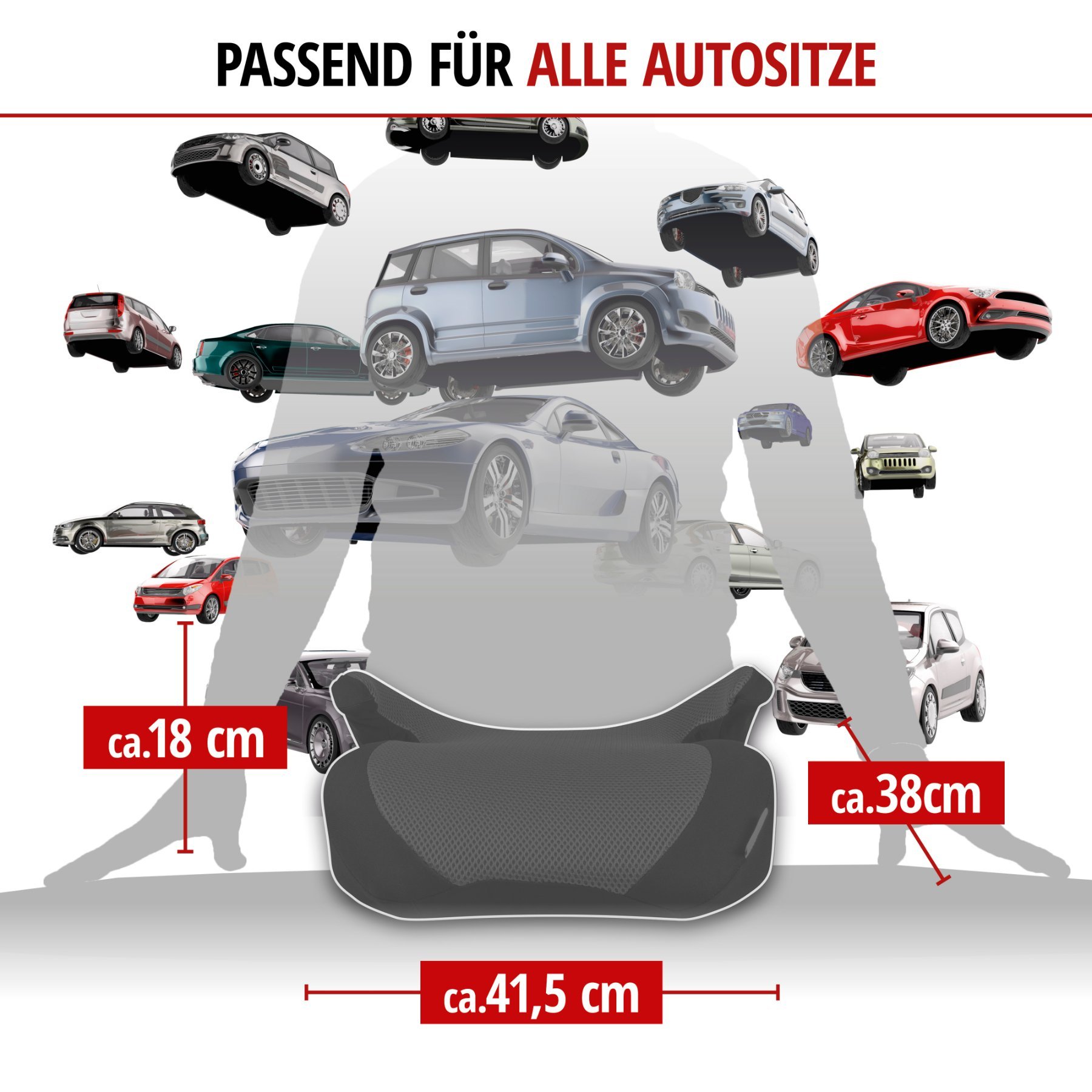 Kindersitzerhöhung Lino, Auto-Kindersitz ECE 44/04 geprüft schwarz