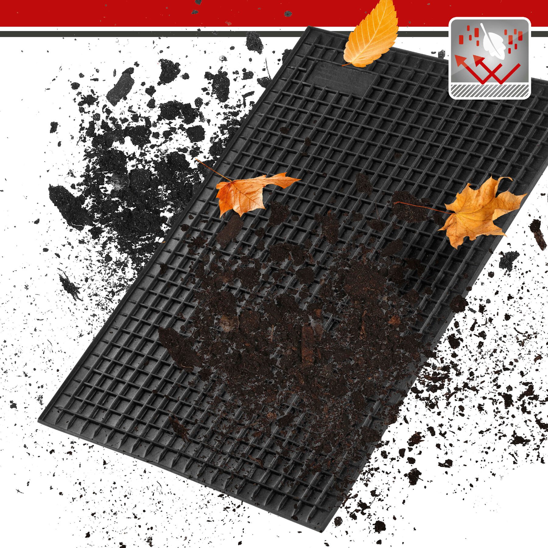 Rubber mats rectangle ca. 41x28 cm black