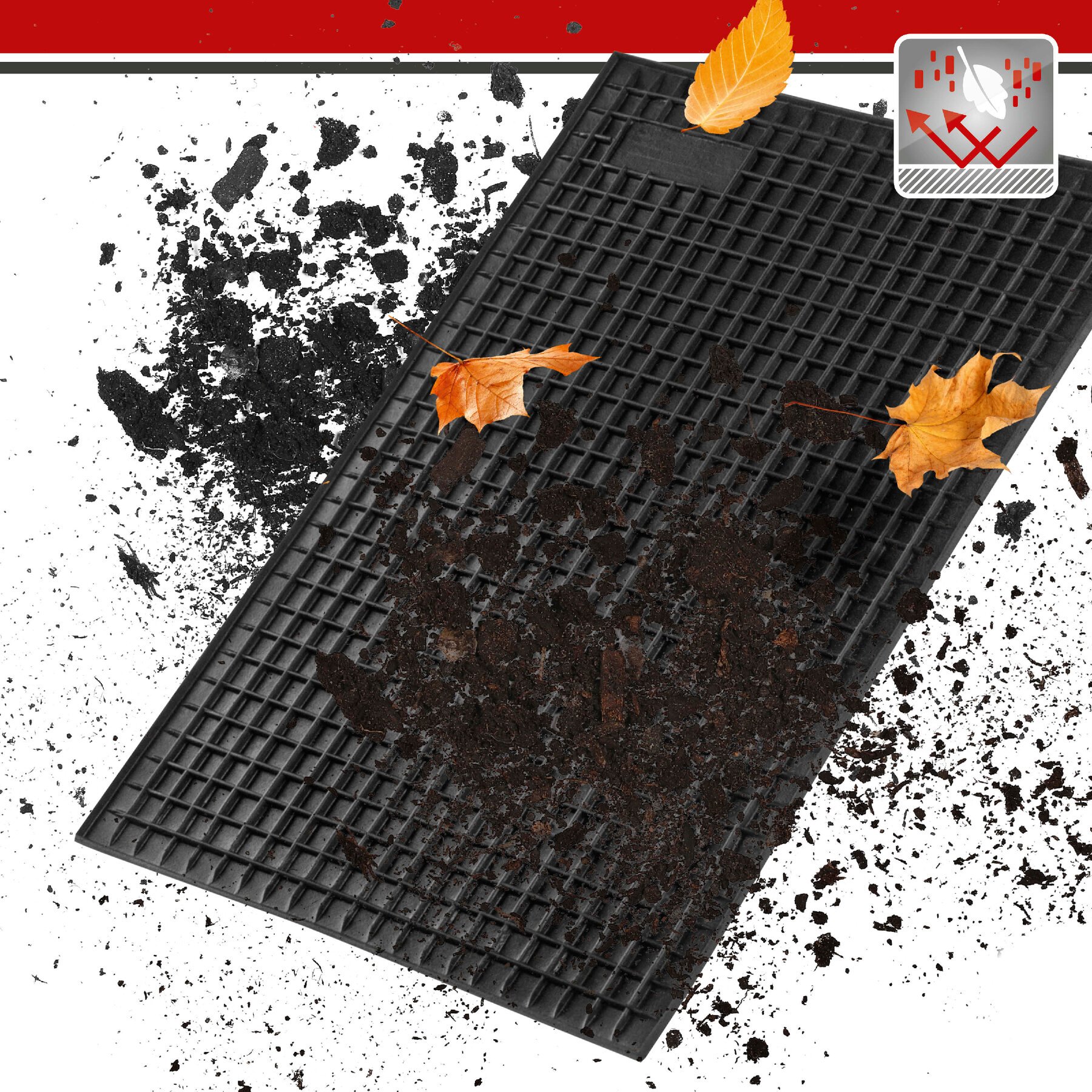 Universele rubbermat, rubbermat voor auto's 41x28 cm 14938