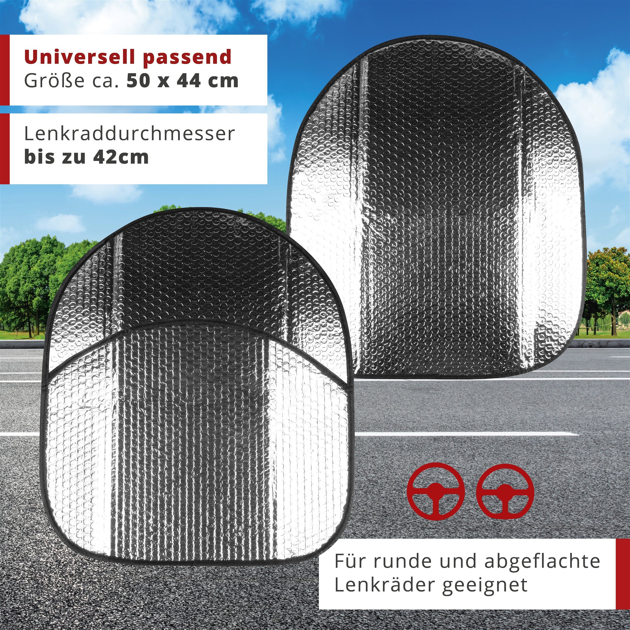 Cirdora Auto Lenkradhülle Hitzeschutz, Sonnenschutz-Lenkrad, Auto Lenkrad  Sonnenschutz Sonnenblende Sonnencreme Isolierung Für Die Meisten Fahrzeug:  : Auto & Motorrad