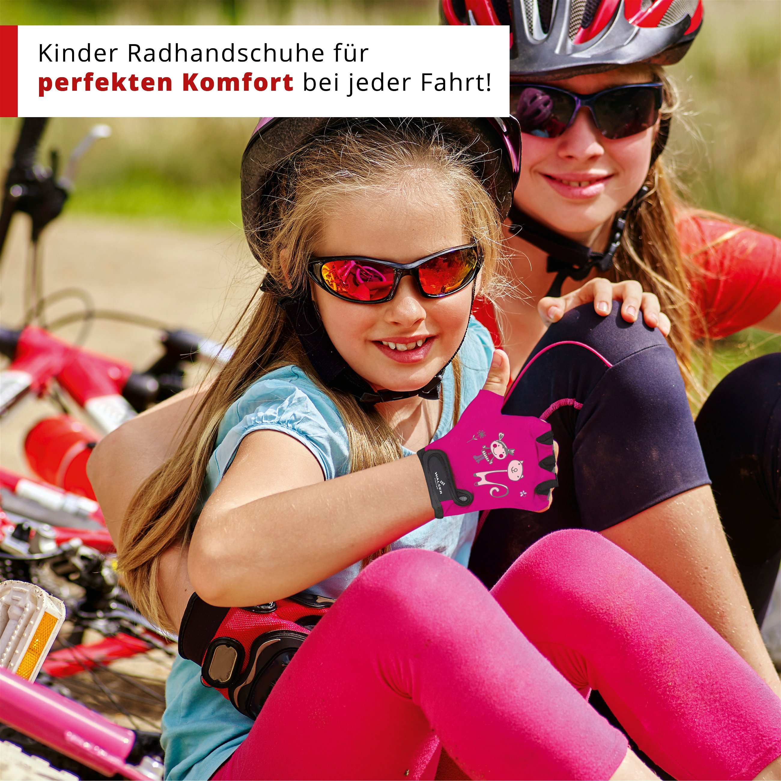 Kinder Fahrradhandschuhe Gr. XS, pink