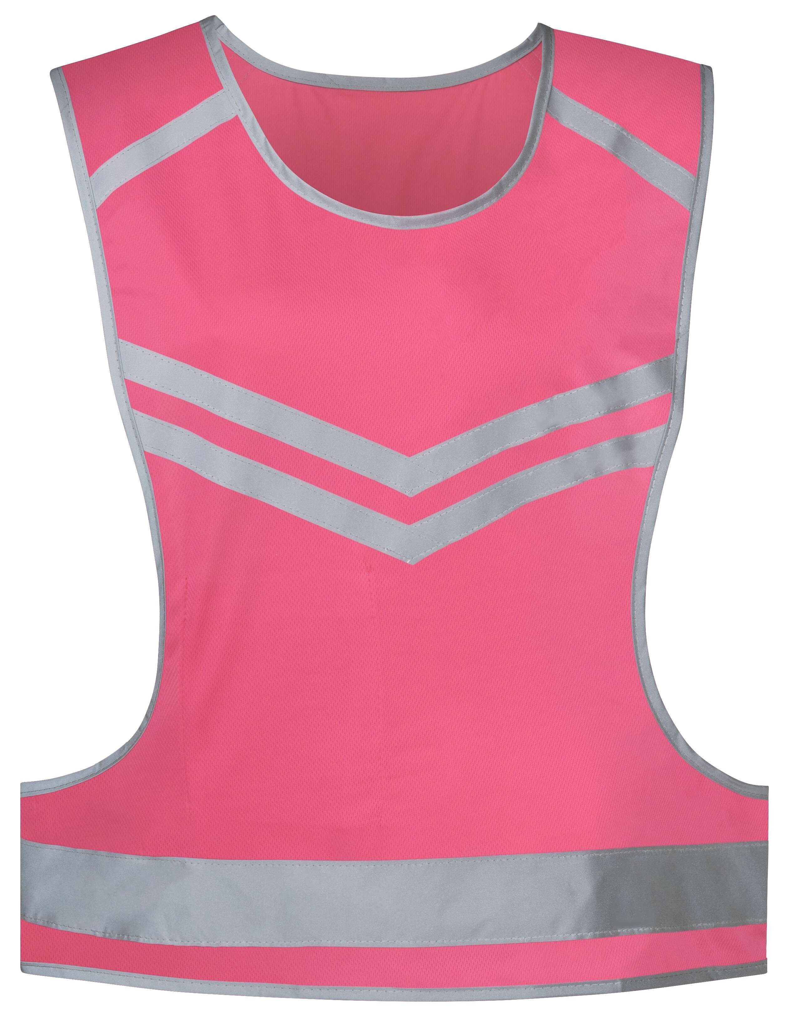 Vrijetijdsvest roze, unisex reflecterend vest, hardloopvest, fluorescerend vest maat S/M