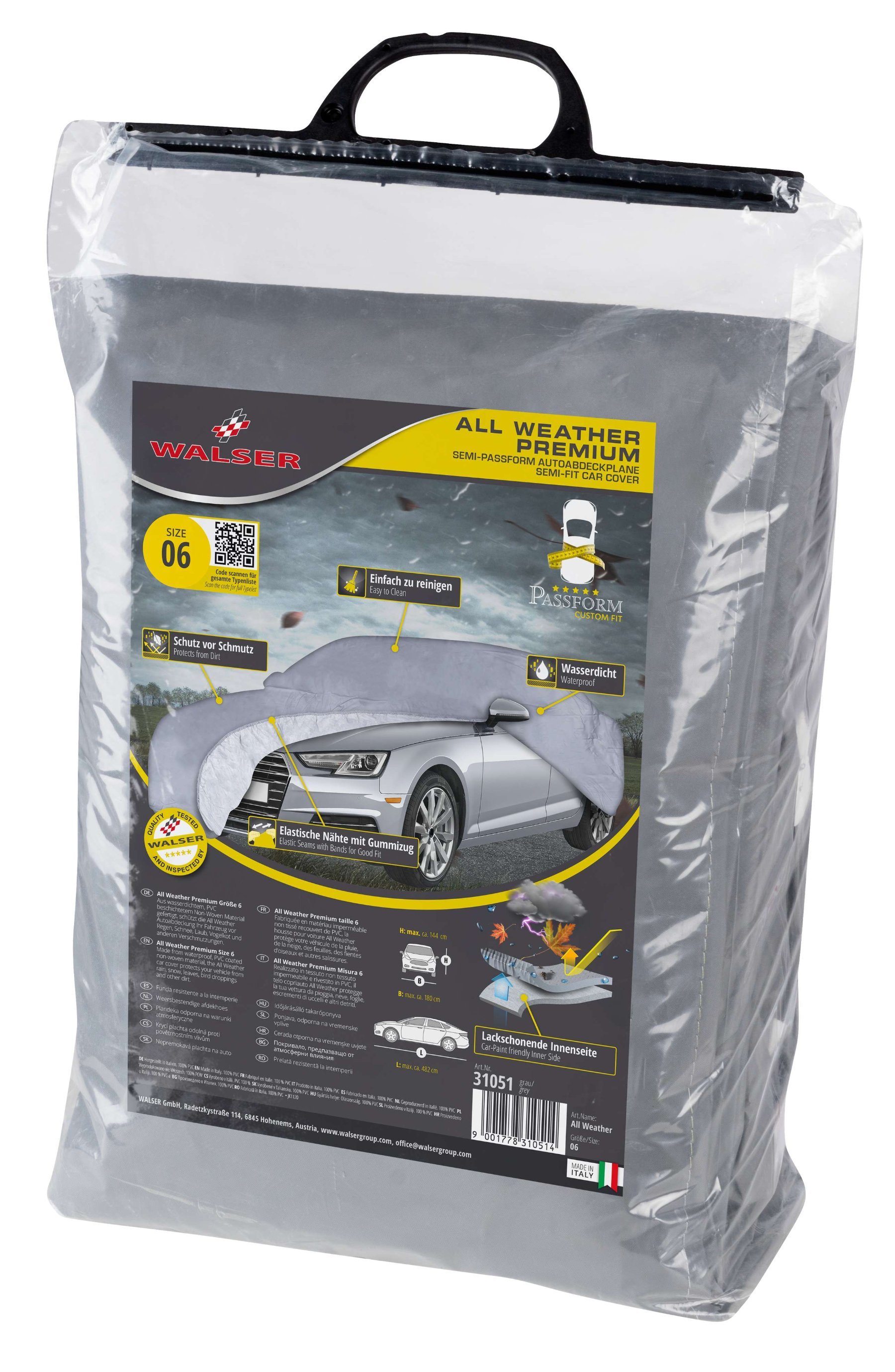 Car tarpaulin All Weather Premium size 6 grey