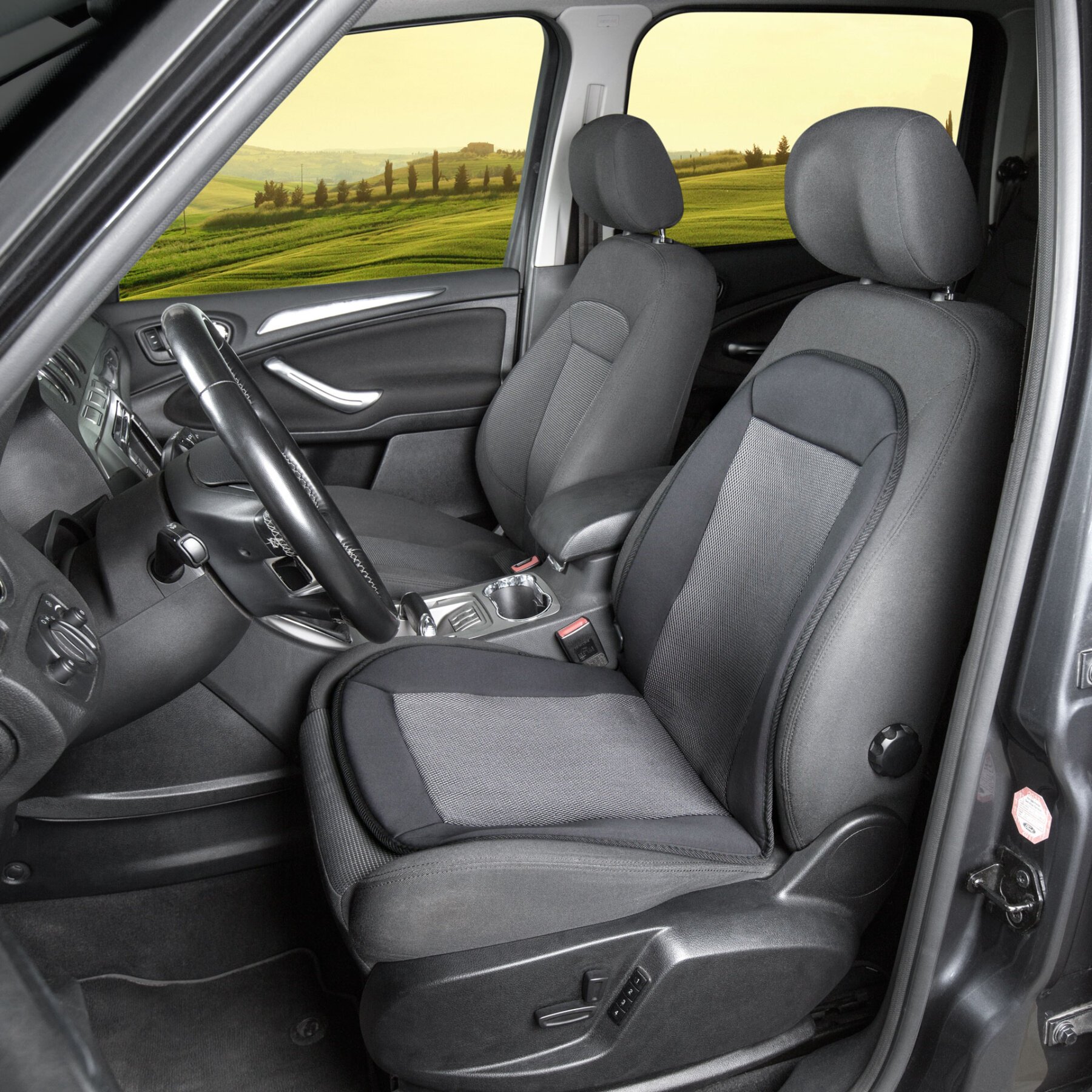 Autositz Heizkissen Sitzheizung Carbon Plus schwarz-grau