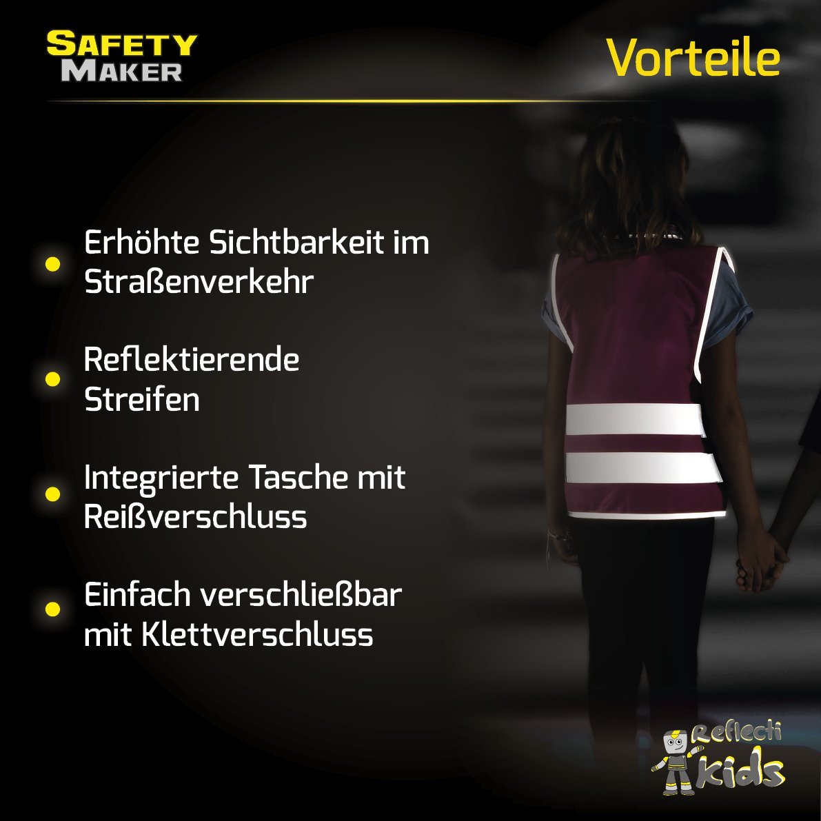 Sicherheitsweste 3-6 Jahre pink