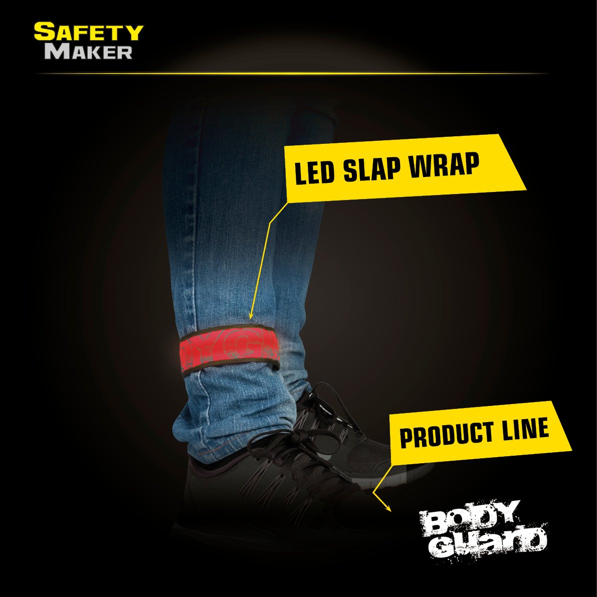 LED clack band, glowing slap wrap red