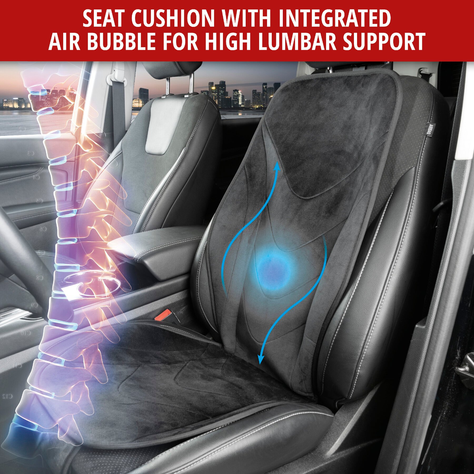 Air Flow car seat pad black