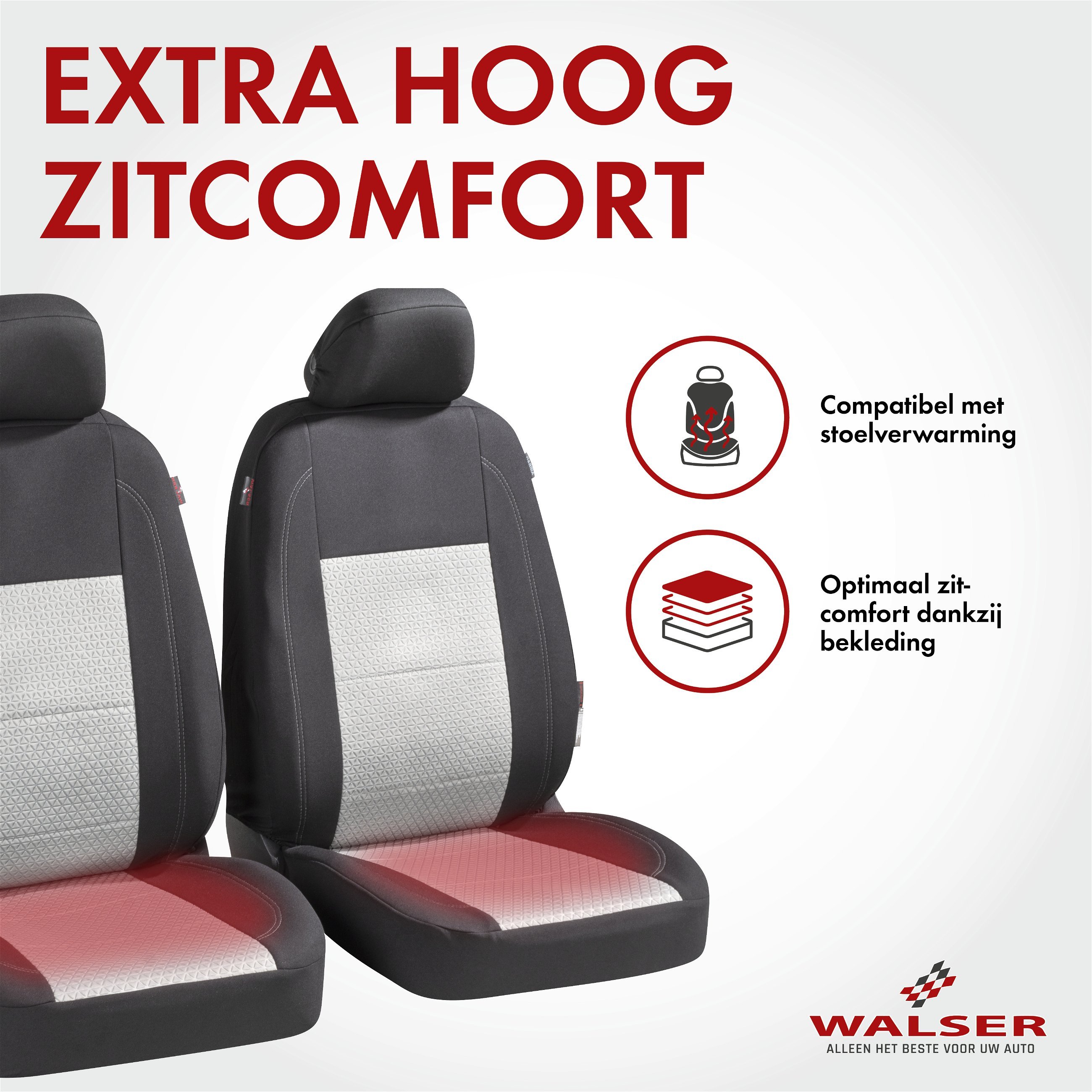 Premium Autostoelbekleding Avignon met Zipper ZIPP-IT, Autostoelhoes set, 2 stoelbeschermer voor voorstoel, 1 stoelbeschermer voor achterbank zwart/silber