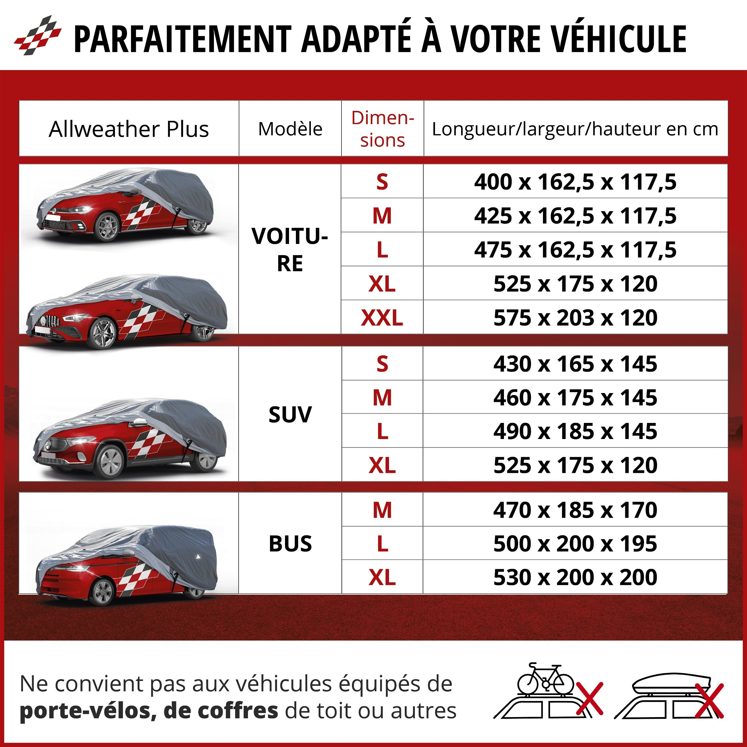 Bâche pour voiture All Weather Plus, bâche de couverture Van taille L